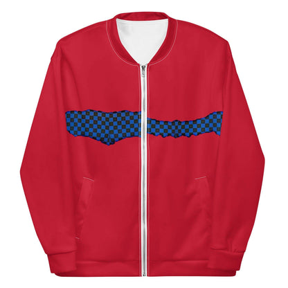 McEnroe Blue Check Red Bomber Jacket - Game Yarns