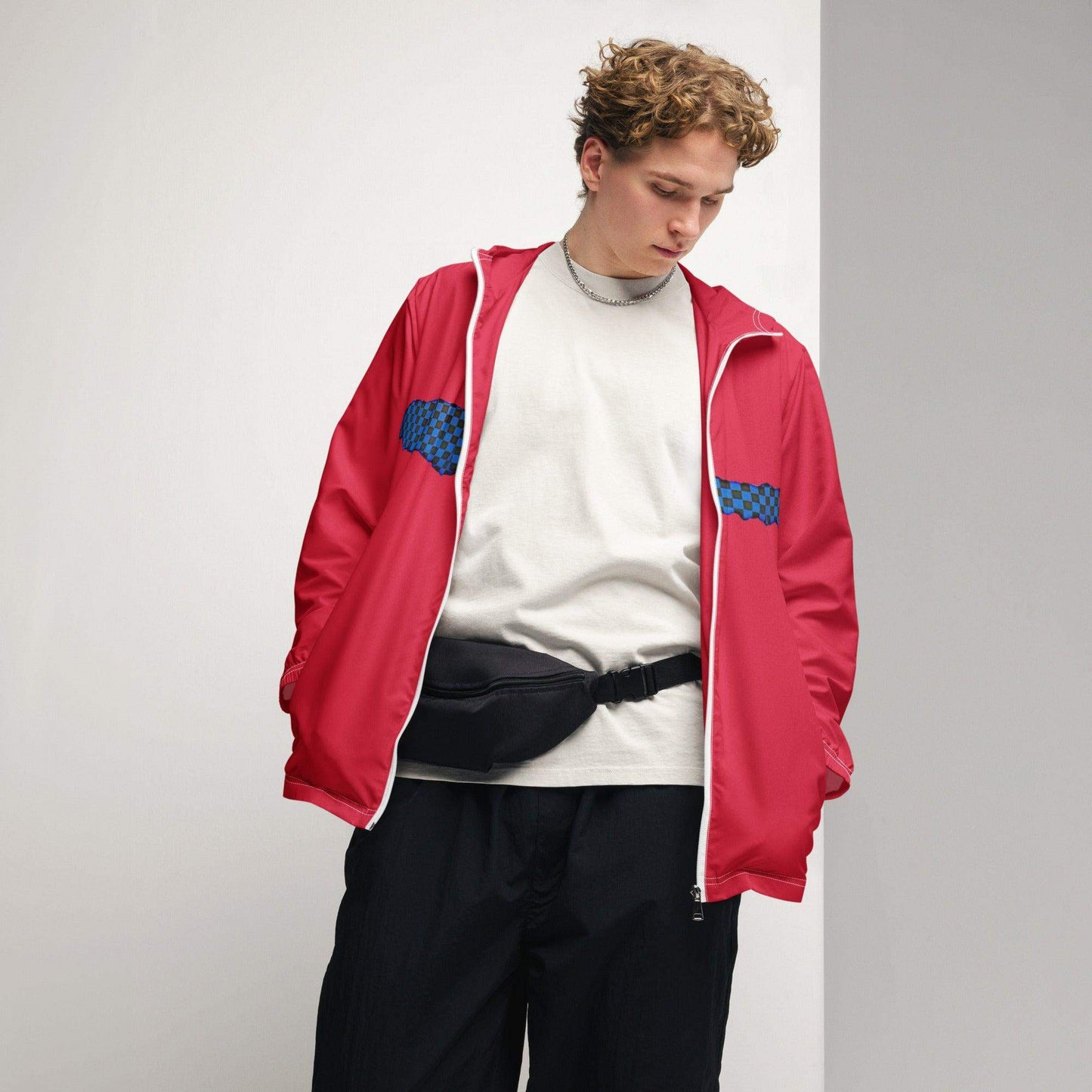 McEnroe Blue Check Red Windbreaker - Game Yarns