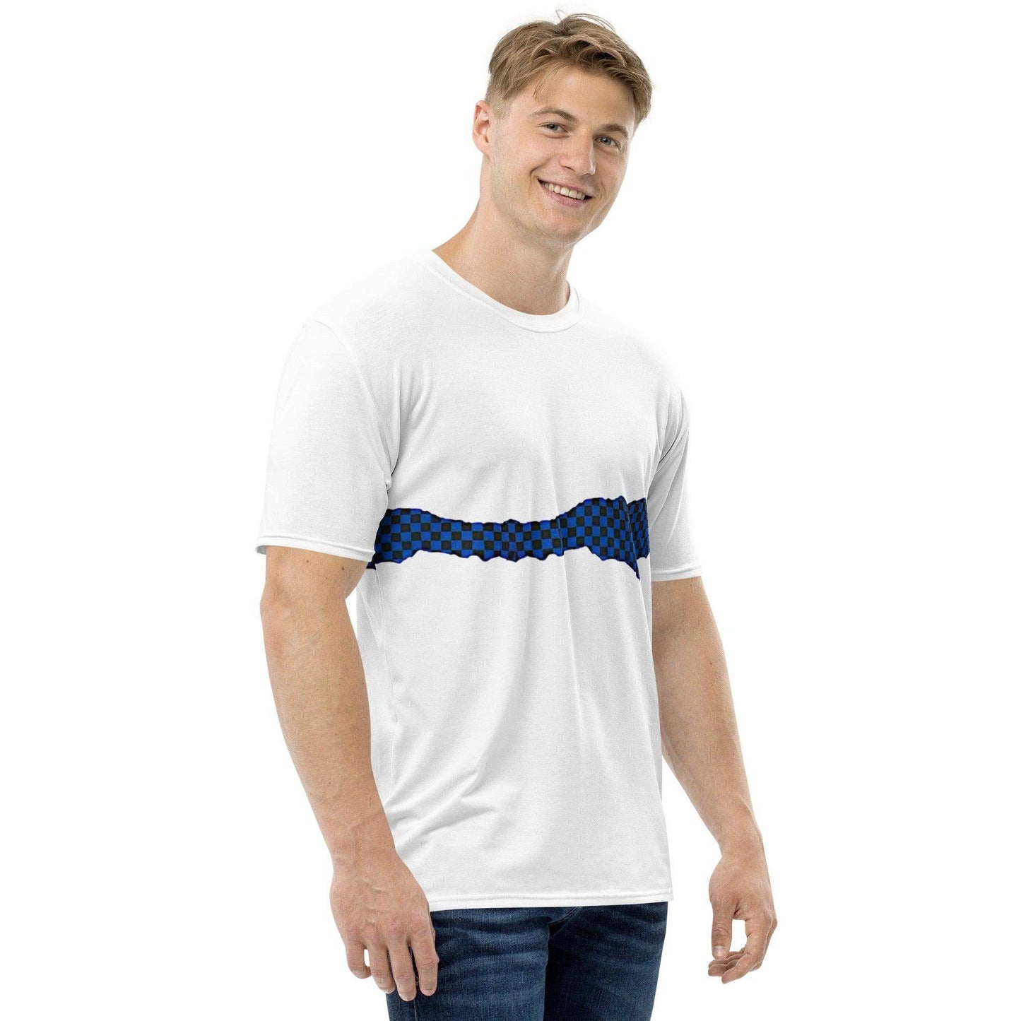 McEnroe Blue Check White T-shirt - Game Yarns