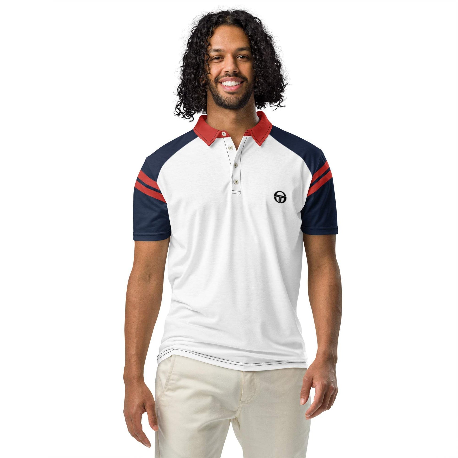 McEnroe Cortona Blue Red Polo Shirt 2 - Game Yarns