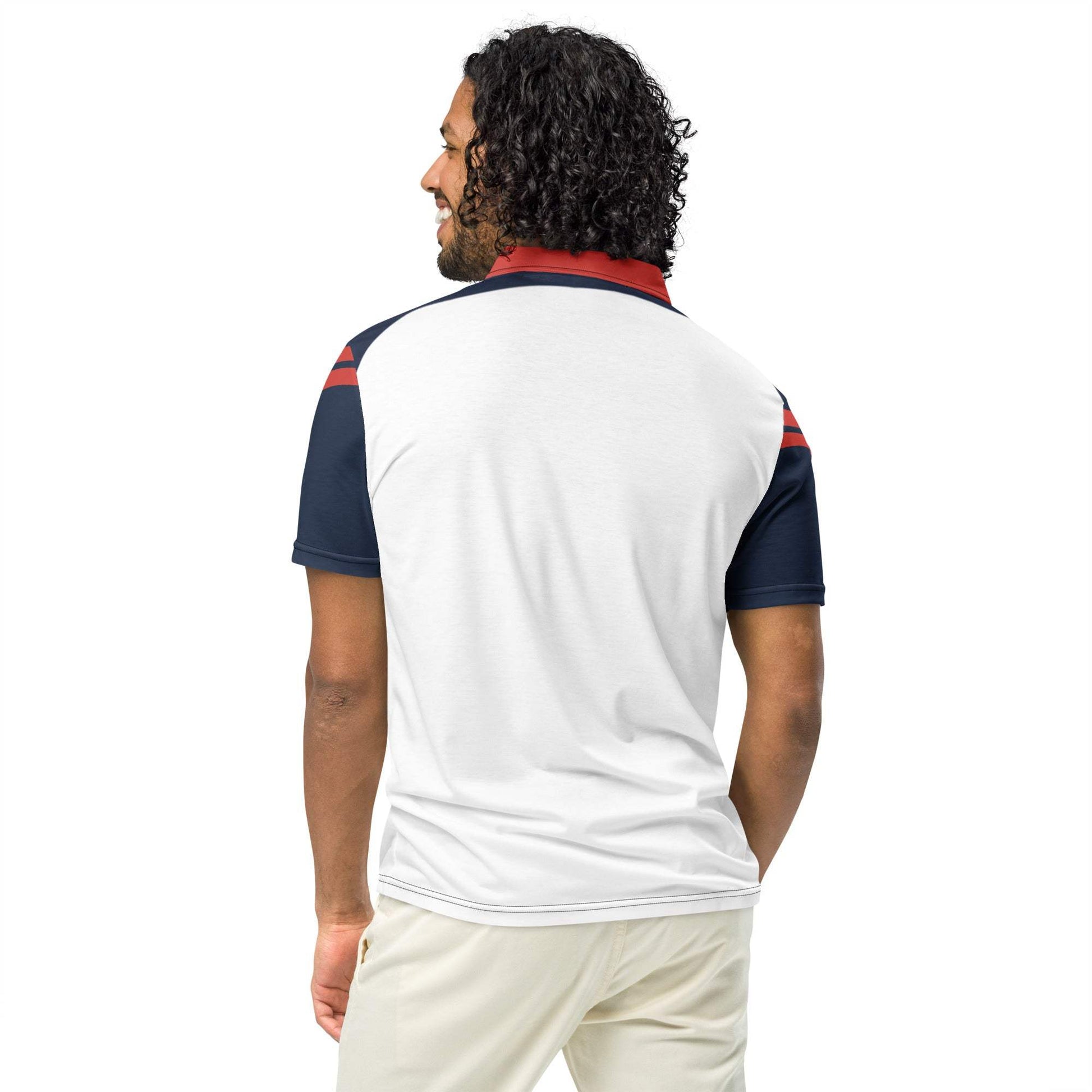 McEnroe Cortona Blue Red Polo Shirt 2 - Game Yarns