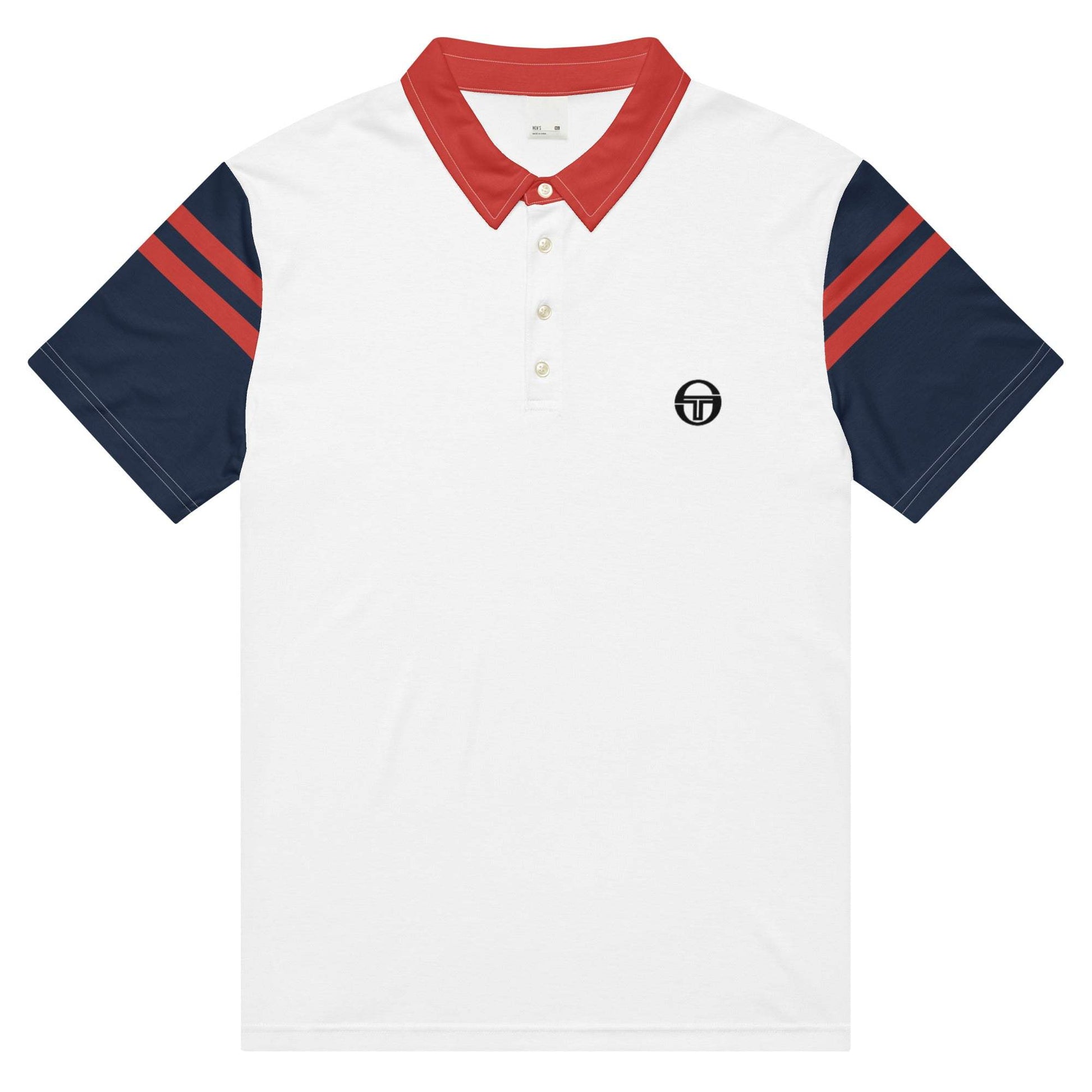 McEnroe Cortona Blue Red Polo Shirt - Game Yarns