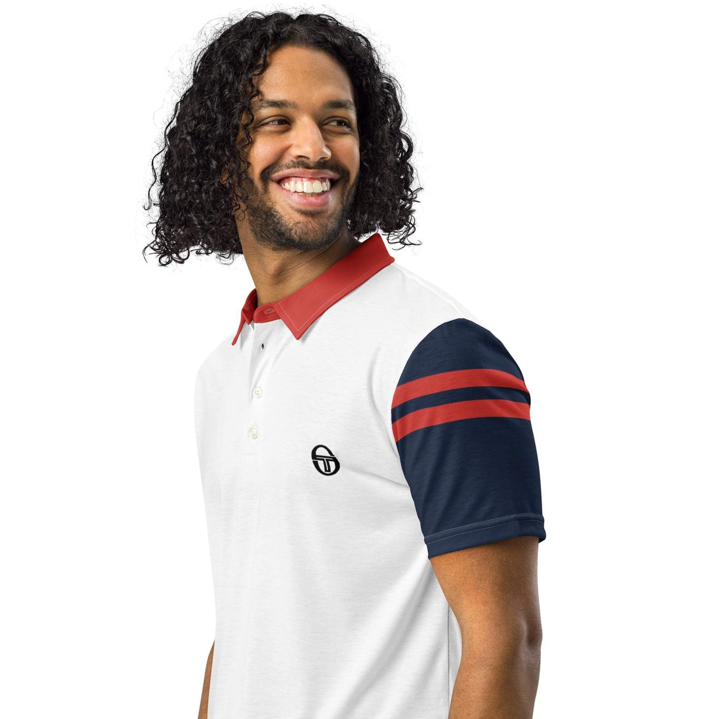 McEnroe Cortona Blue Red Polo Shirt - Game Yarns