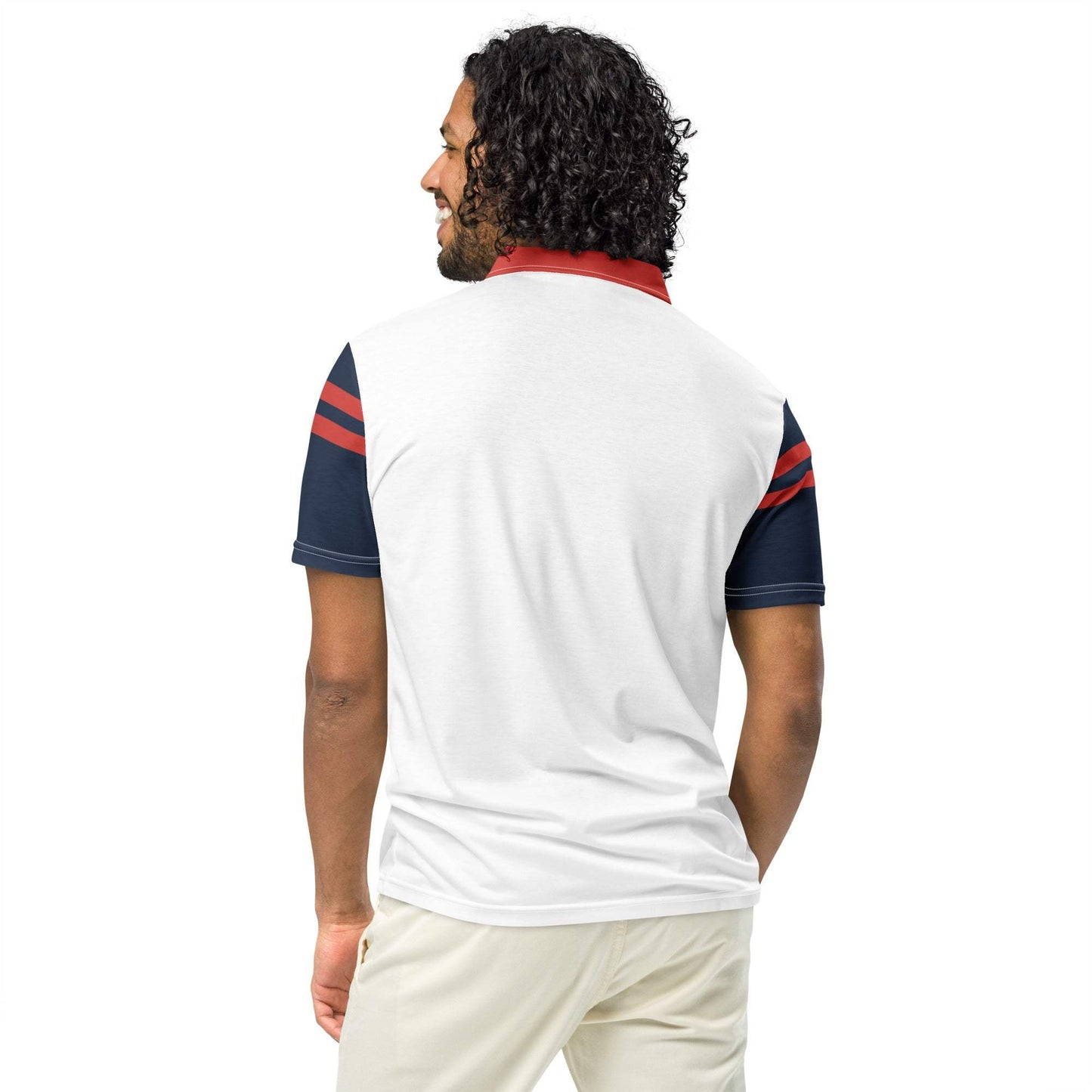 McEnroe Cortona Blue Red Polo Shirt - Game Yarns