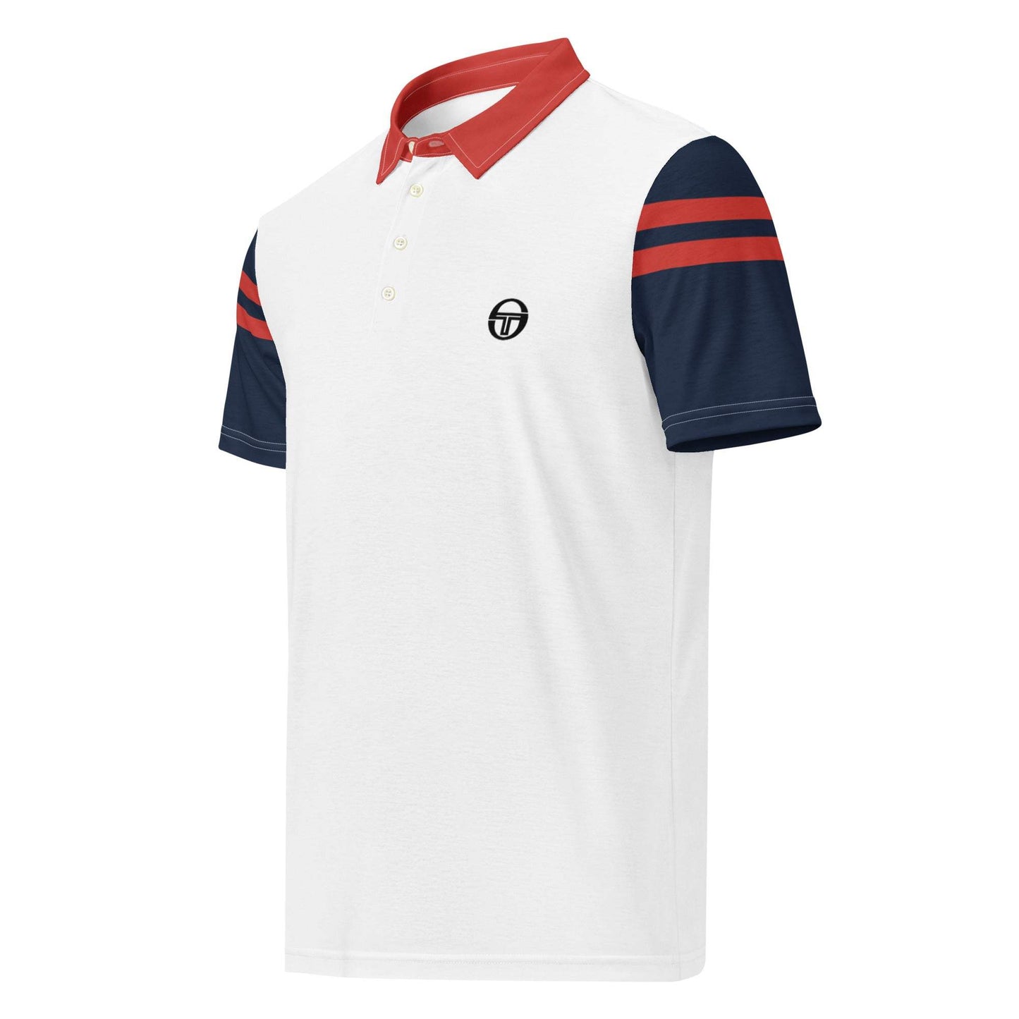 McEnroe Cortona Blue Red Polo Shirt - Game Yarns