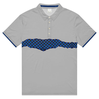 McEnroe Dark Grey Blue Check Polo Shirt - Game Yarns