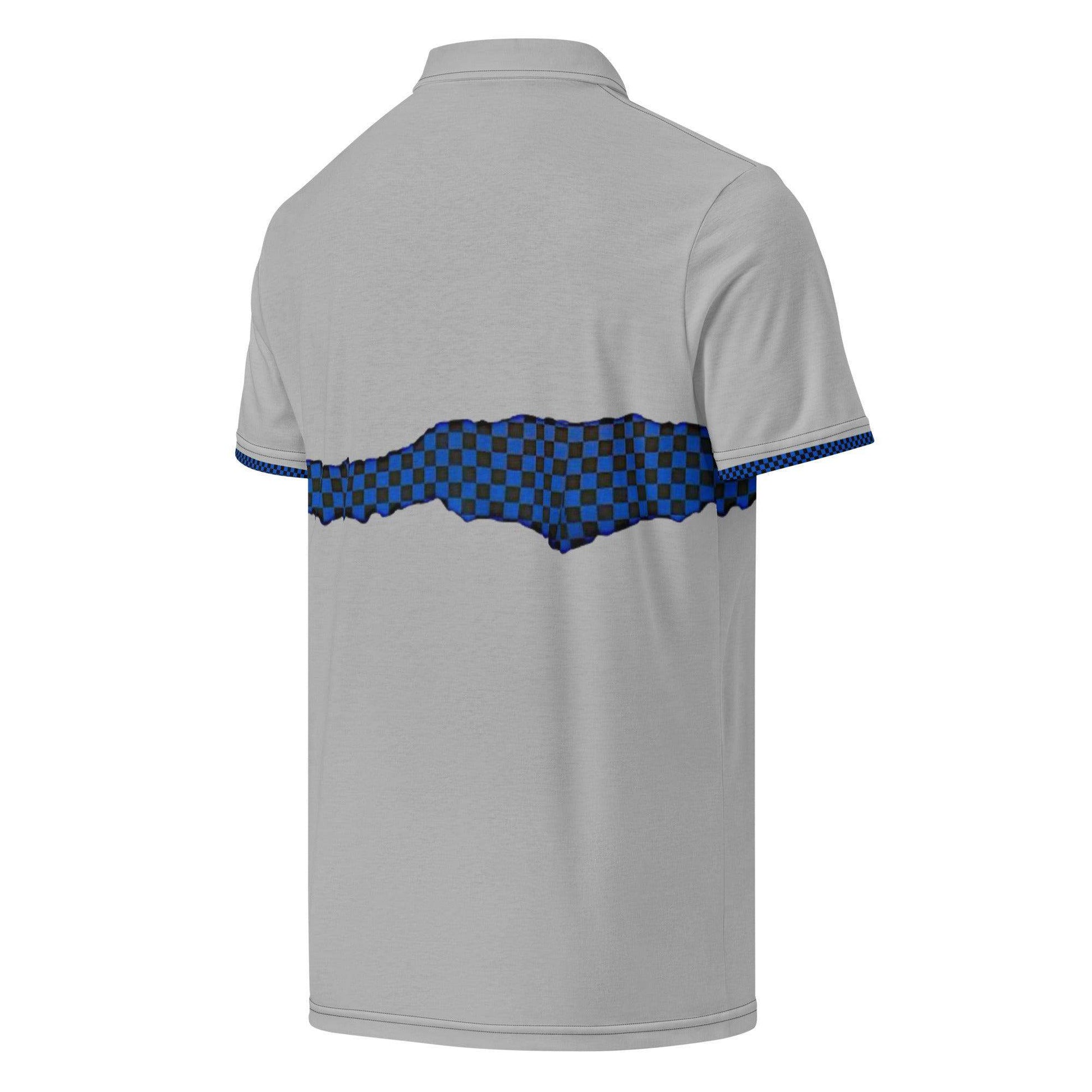 McEnroe Dark Grey Blue Check Polo Shirt - Game Yarns