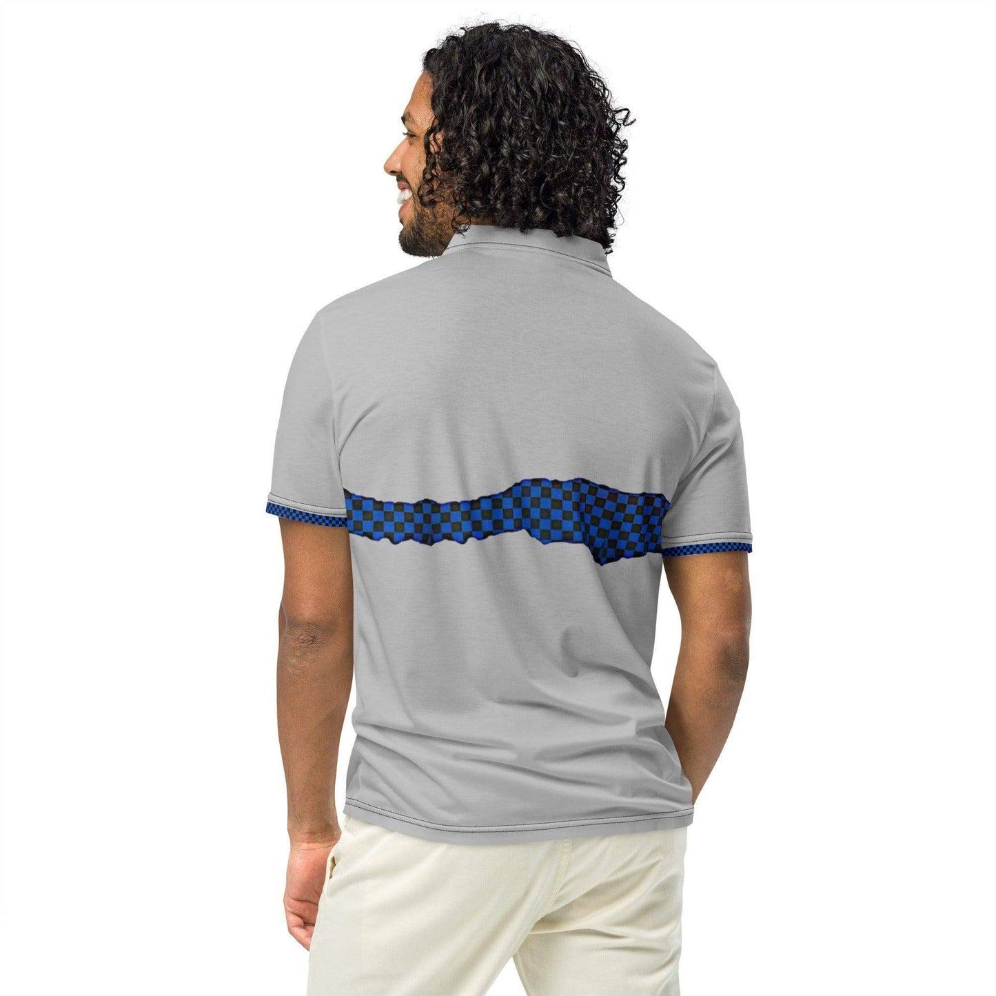 McEnroe Dark Grey Blue Check Polo Shirt - Game Yarns