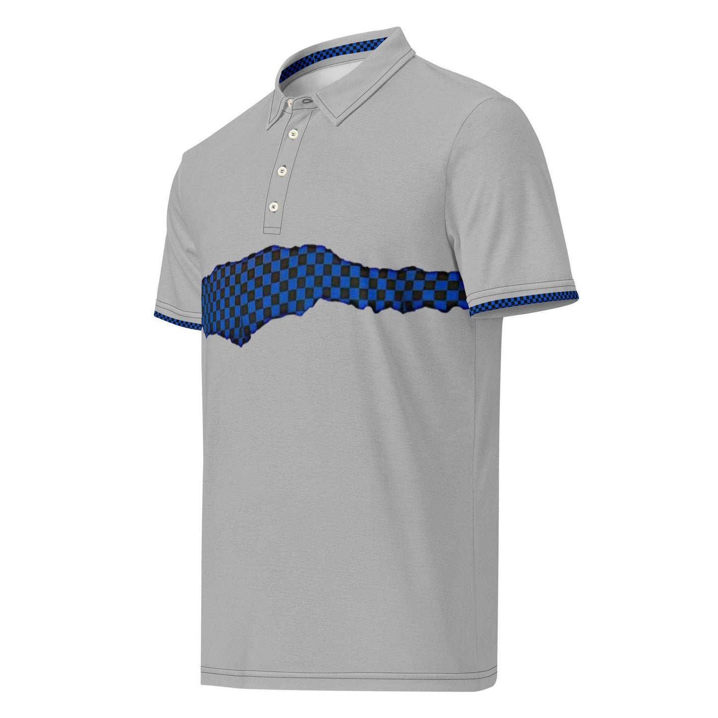 McEnroe Dark Grey Blue Check Polo Shirt - Game Yarns