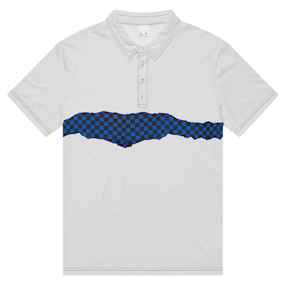 McEnroe Grey Blue Check polo shirt - Game Yarns