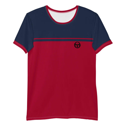 McEnroe New Young Line Blue Burgundy Athletic T-shirt - Game Yarns