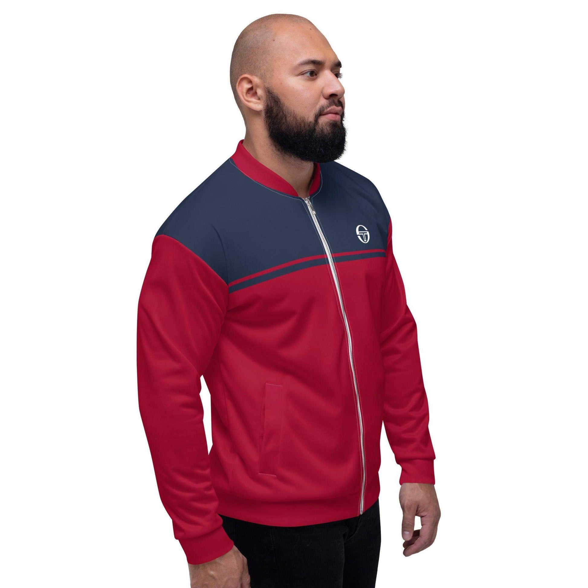 McEnroe New Young Line Blue Burgundy Bomber Jacket - Game Yarns