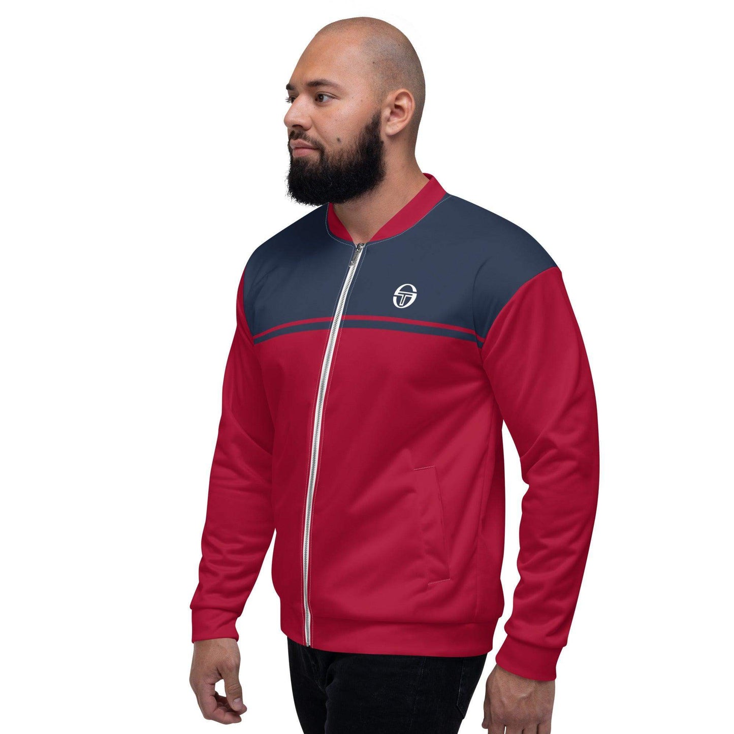 McEnroe New Young Line Blue Burgundy Bomber Jacket - Game Yarns