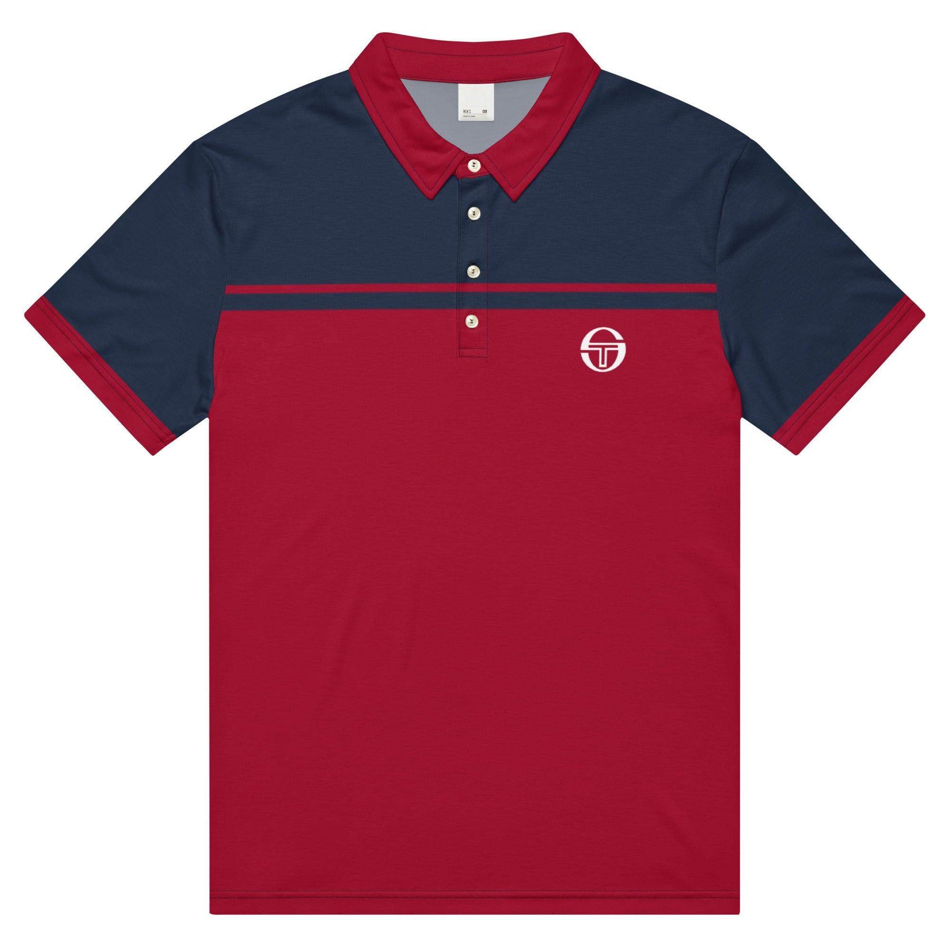 McEnroe New Young Line Blue Burgundy Polo Shirt - Game Yarns