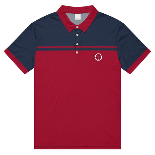 McEnroe New Young Line Blue Burgundy Polo Shirt - Game Yarns