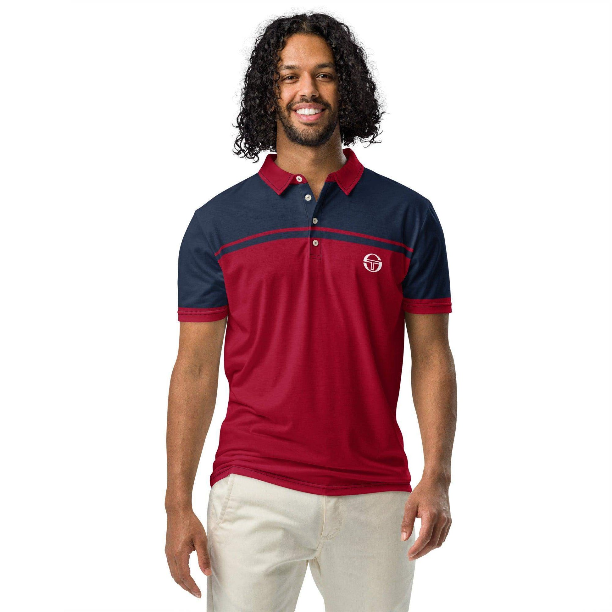 McEnroe New Young Line Blue Burgundy Polo Shirt - Game Yarns