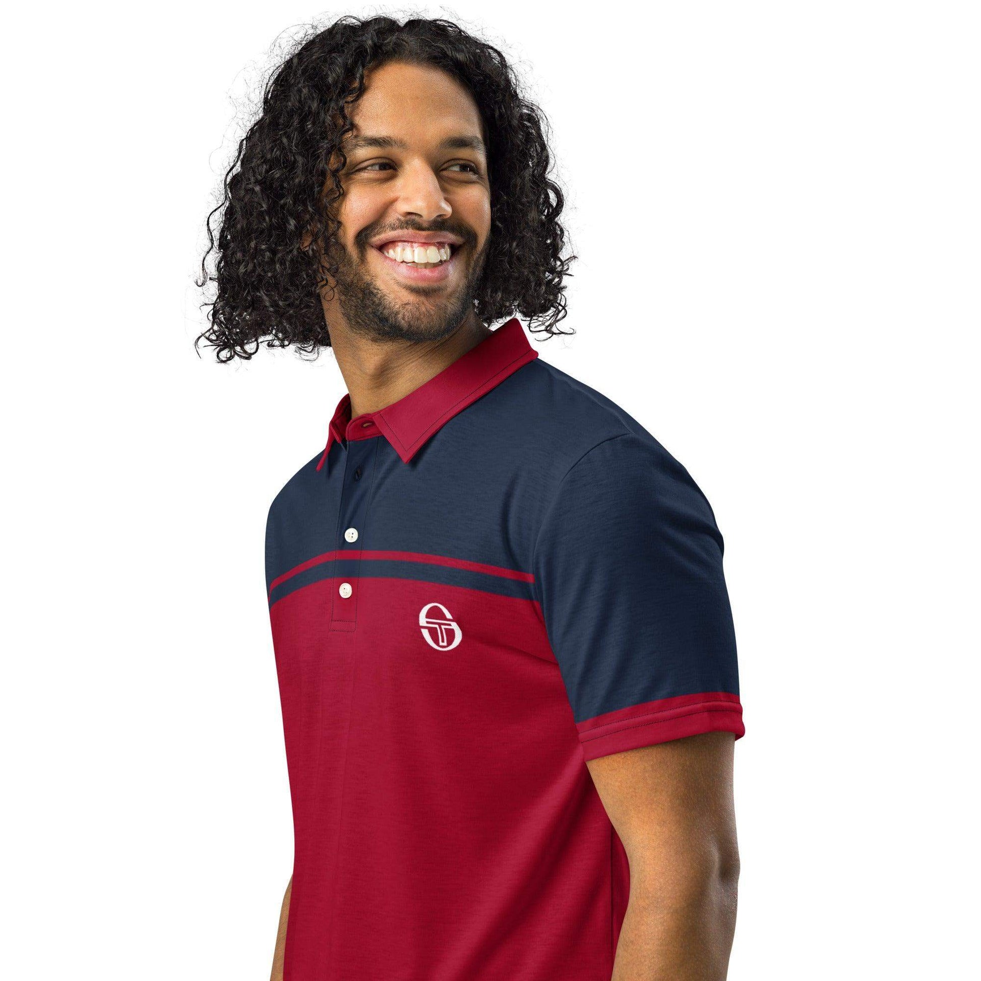 McEnroe New Young Line Blue Burgundy Polo Shirt - Game Yarns