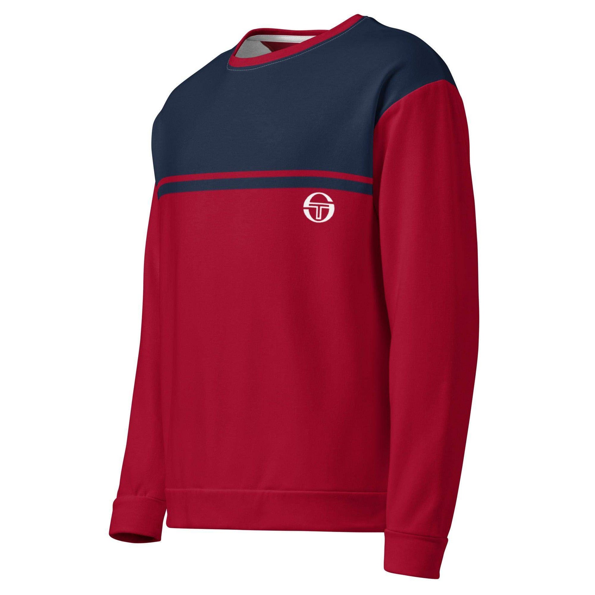 McEnroe New Young Line Blue Burgundy Sweatshirt - Game Yarns