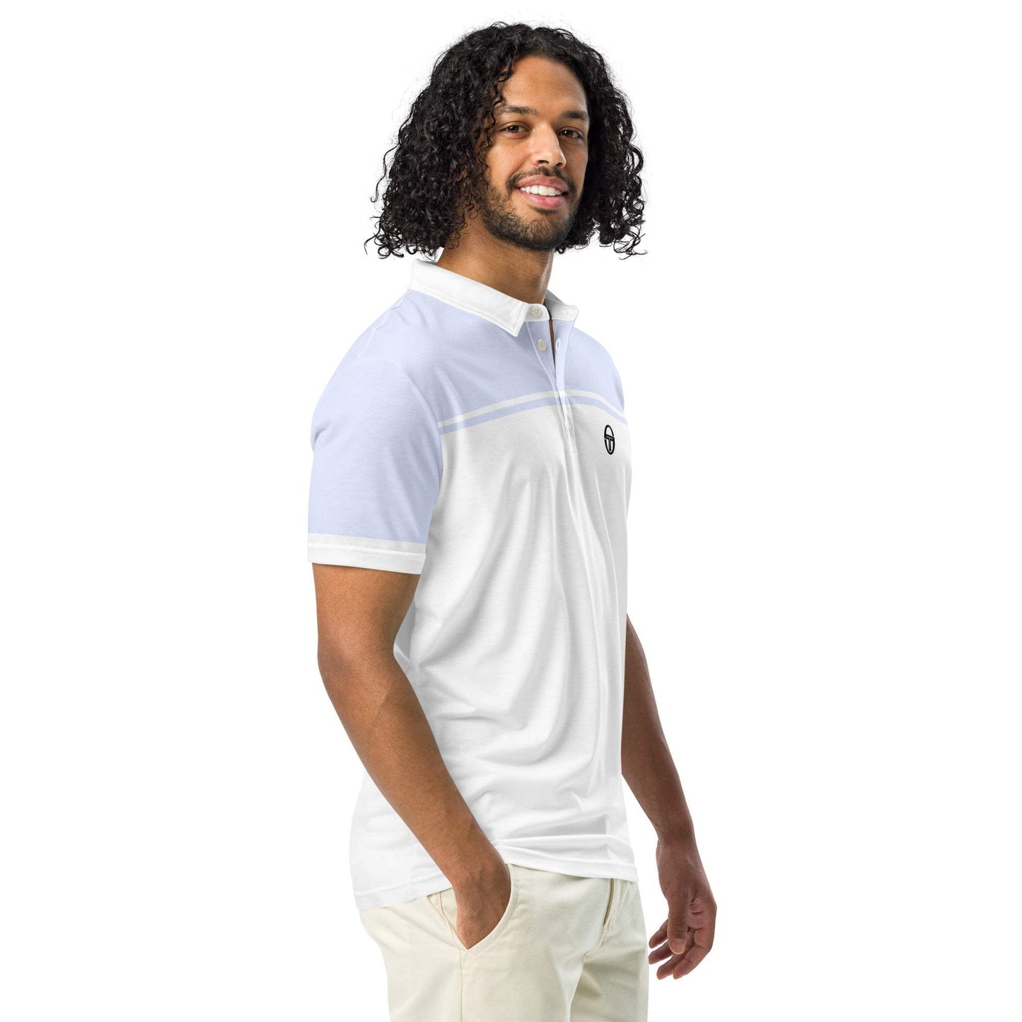 McEnroe New Young Line Silver Blue with Sleeves Polo Shirt - Game Yarns