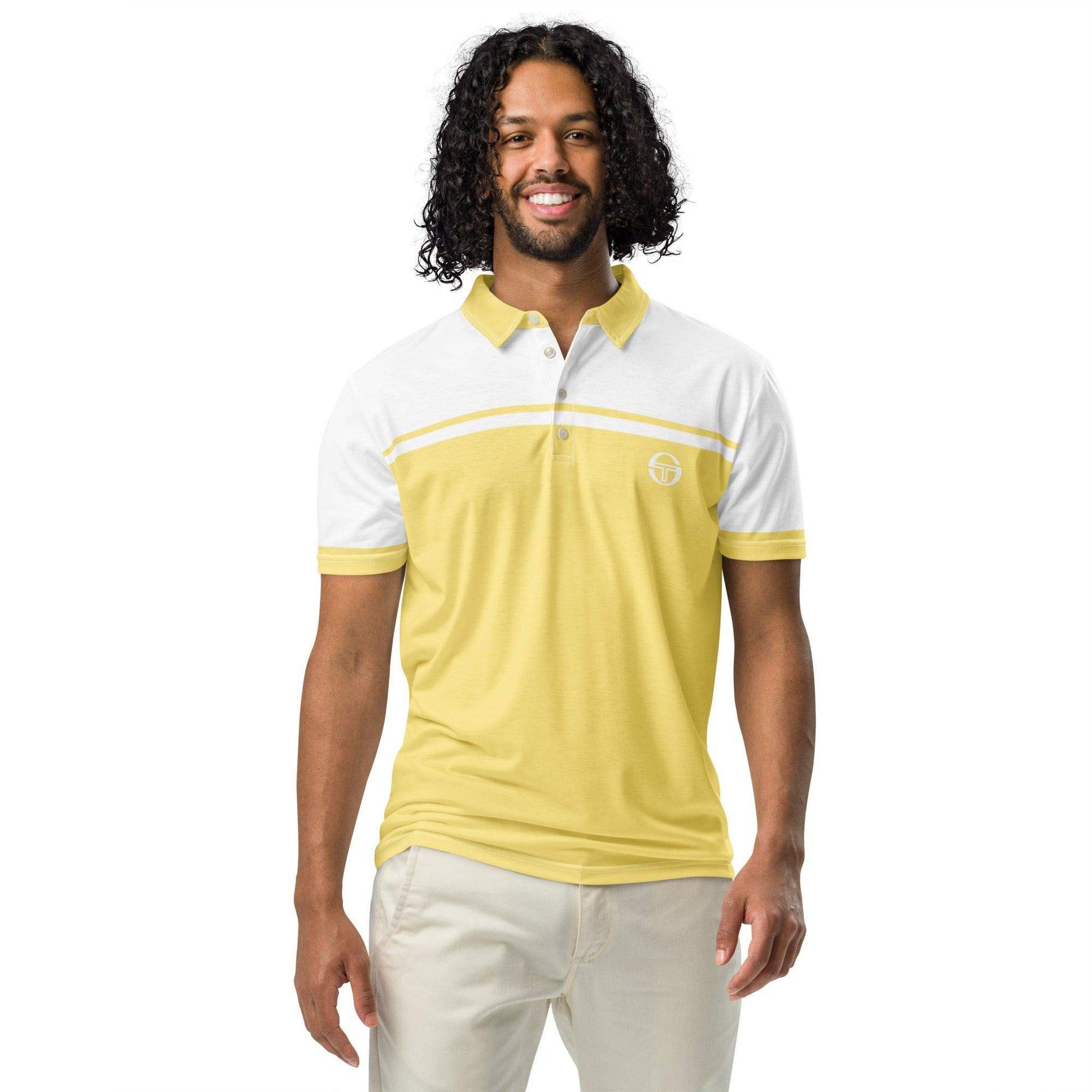 McEnroe New Young Line Yellow White Polo Shirt - Game Yarns