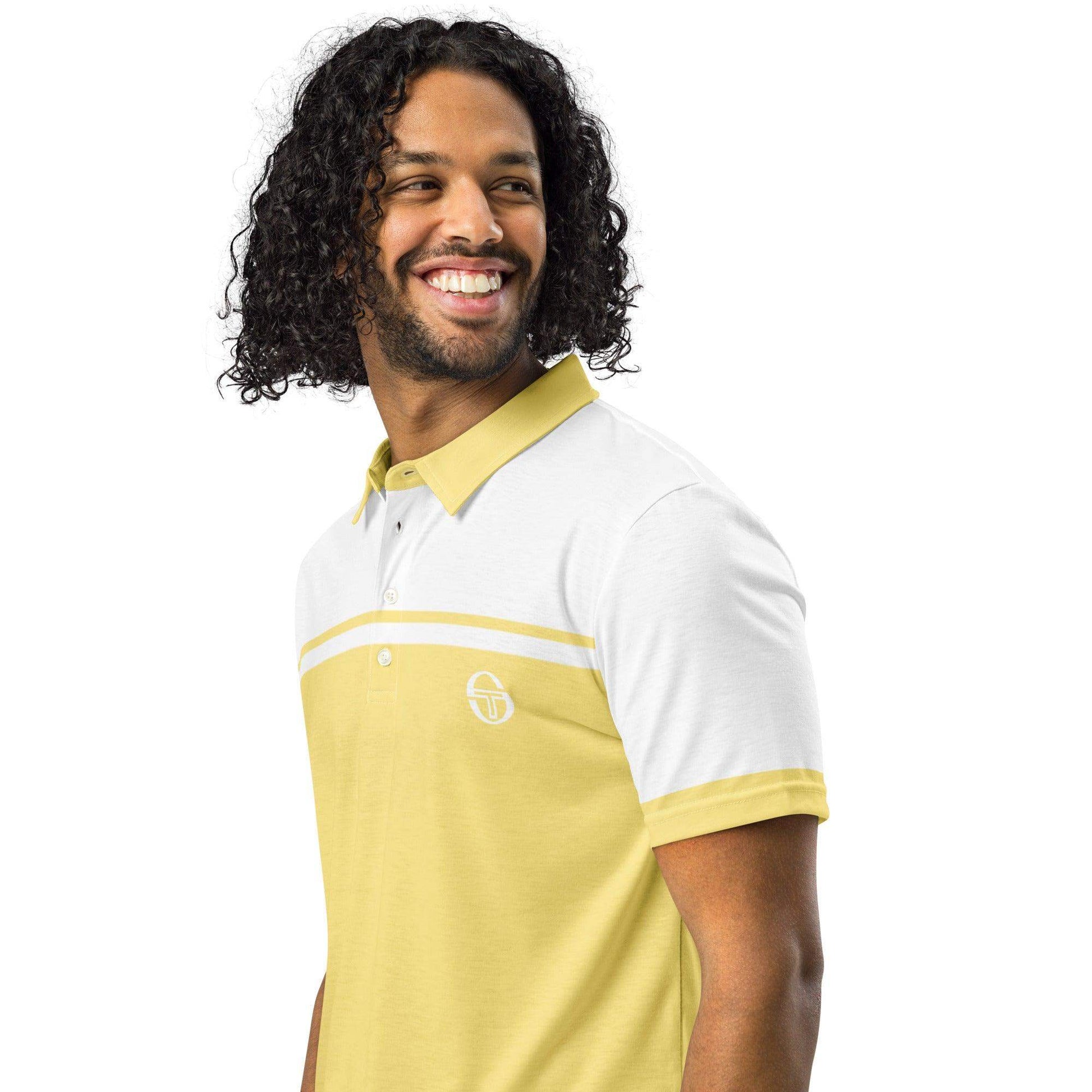 McEnroe New Young Line Yellow White Polo Shirt - Game Yarns