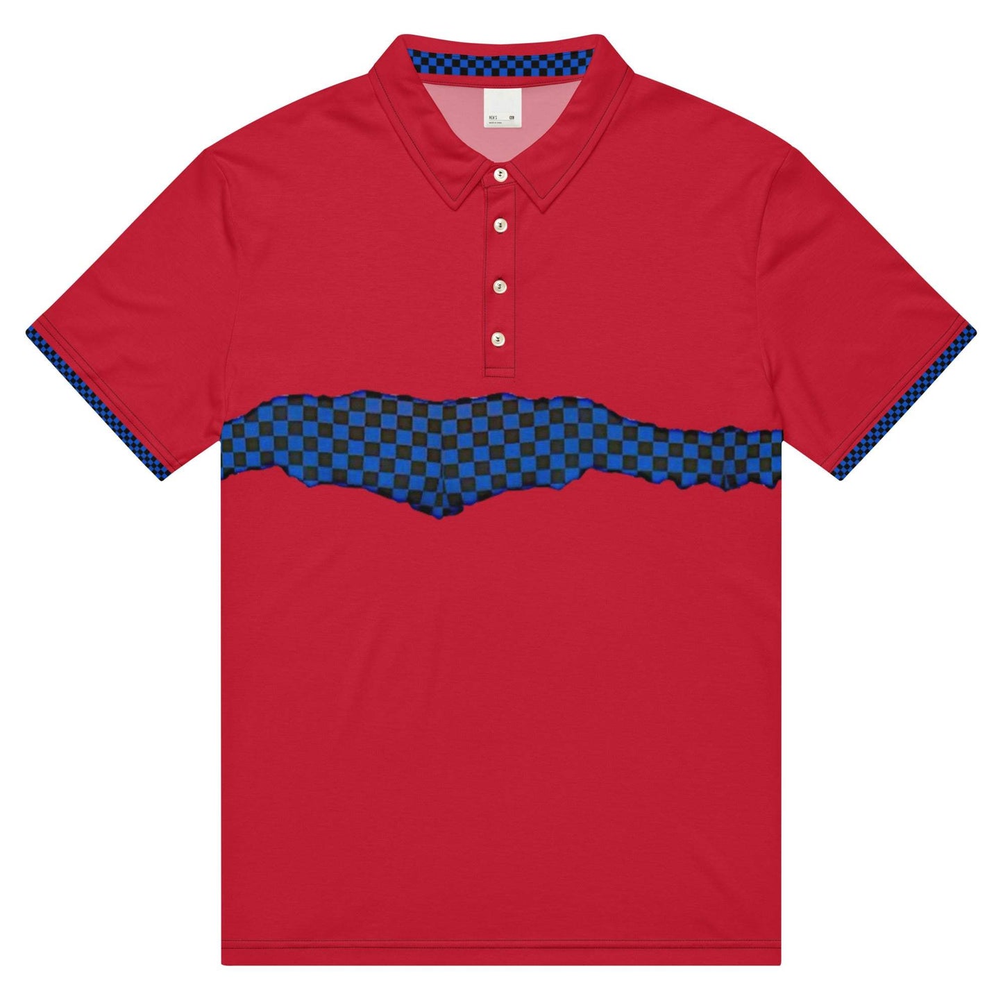 McEnroe Retro Red Blue Check polo - Game Yarns