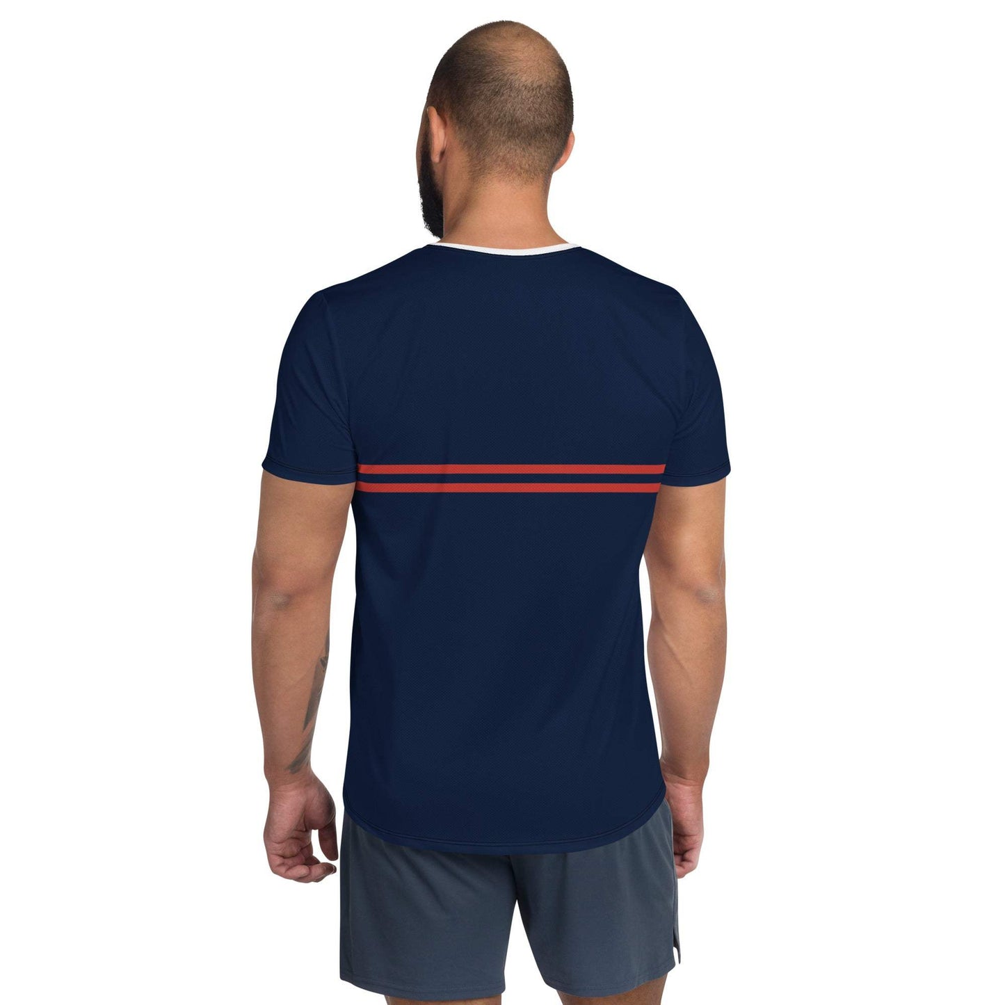 McEnroe Supermac Blue Red Athletic T-shirt - Game Yarns