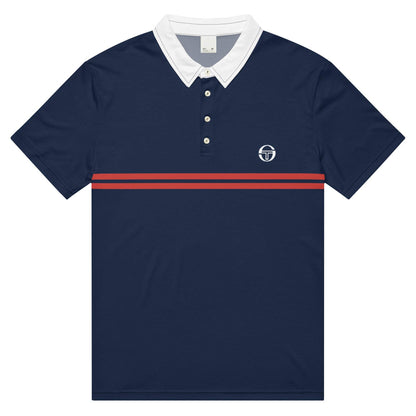 McEnroe Supermac Blue Red Polo Shirt - Game Yarns