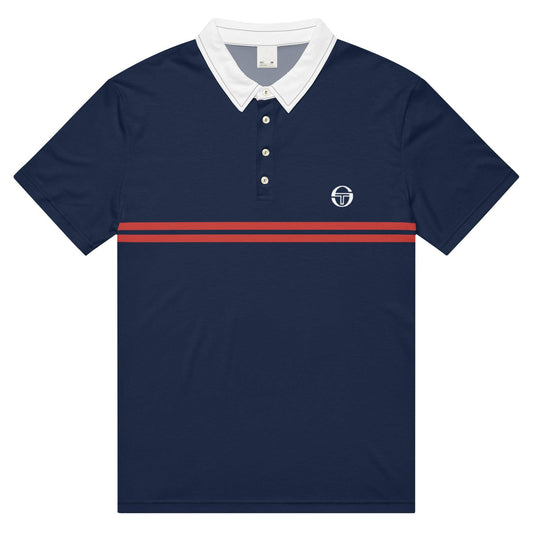 McEnroe Supermac Blue Red Polo Shirt - Game Yarns