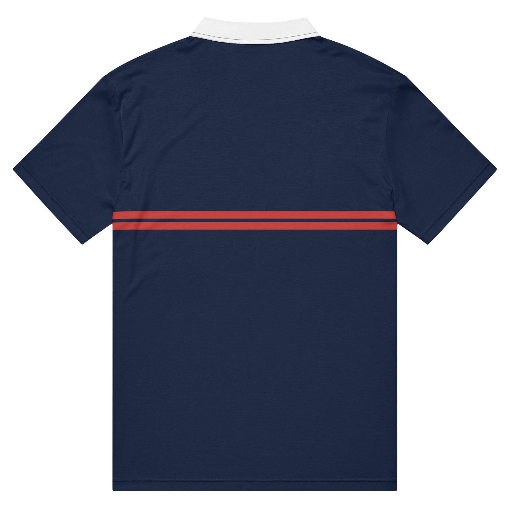 McEnroe Supermac Blue Red Polo Shirt - Game Yarns