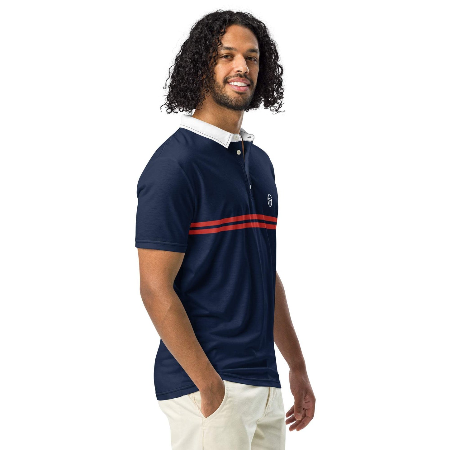 McEnroe Supermac Blue Red Polo Shirt - Game Yarns