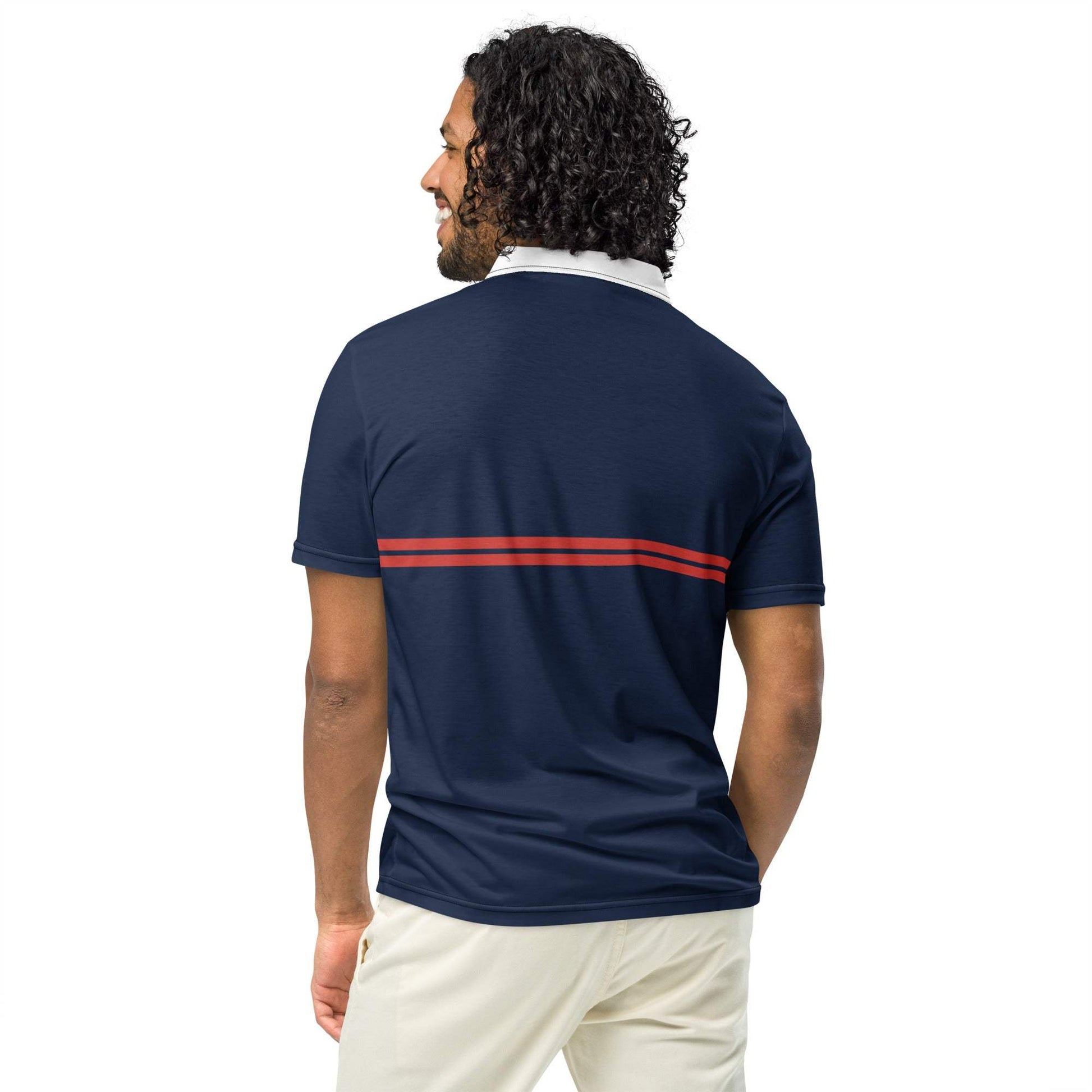 McEnroe Supermac Blue Red Polo Shirt - Game Yarns