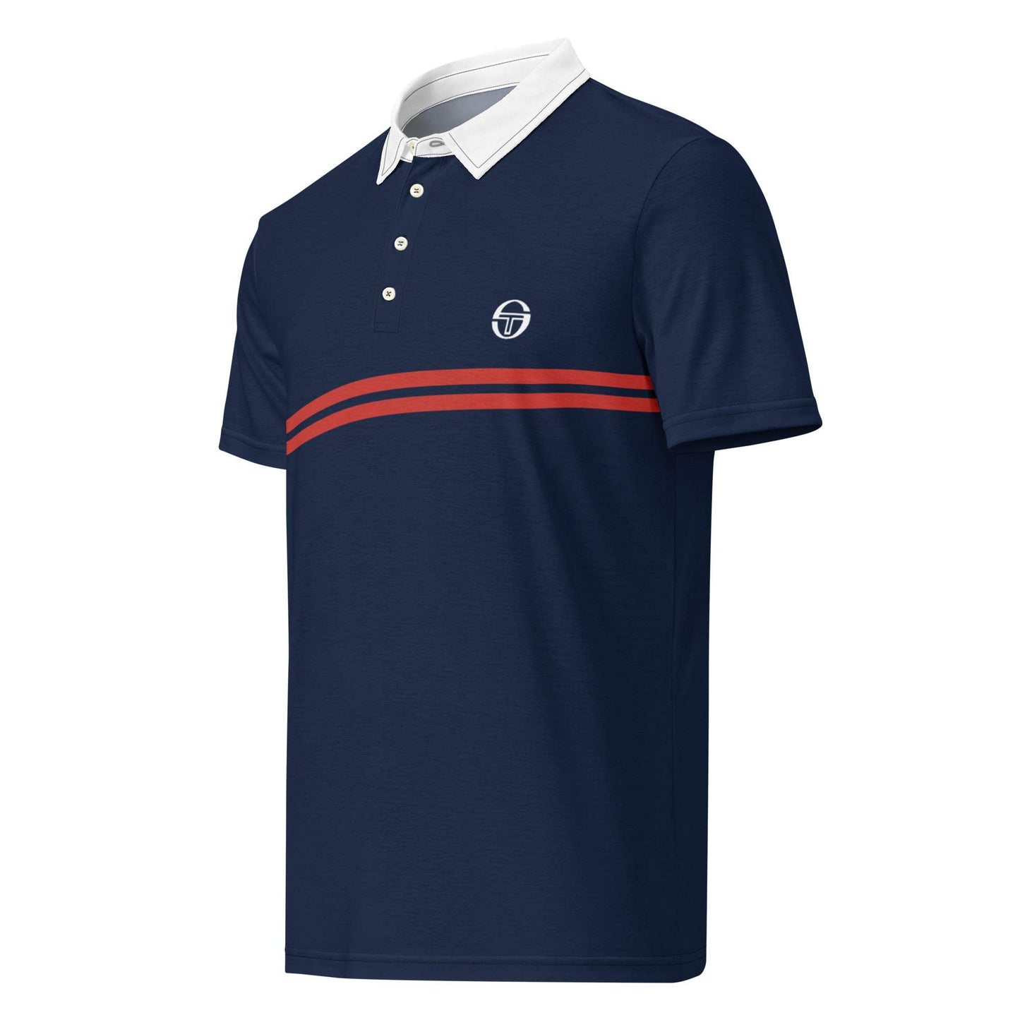 McEnroe Supermac Blue Red Polo Shirt - Game Yarns