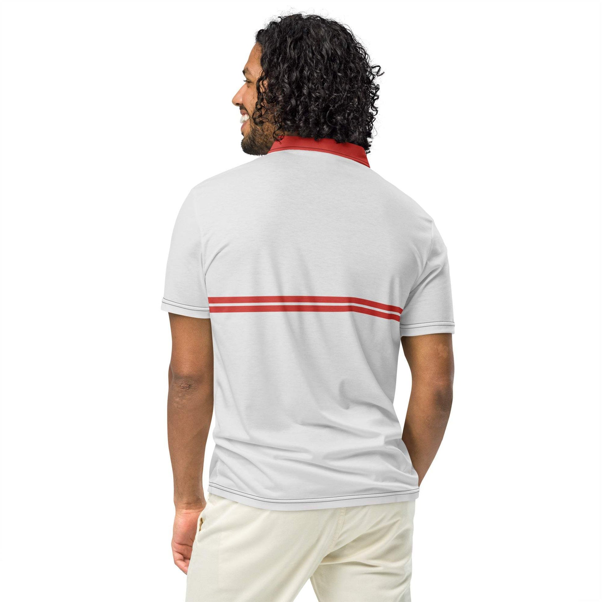 McEnroe Supermac Grey Red Polo Shirt - Game Yarns