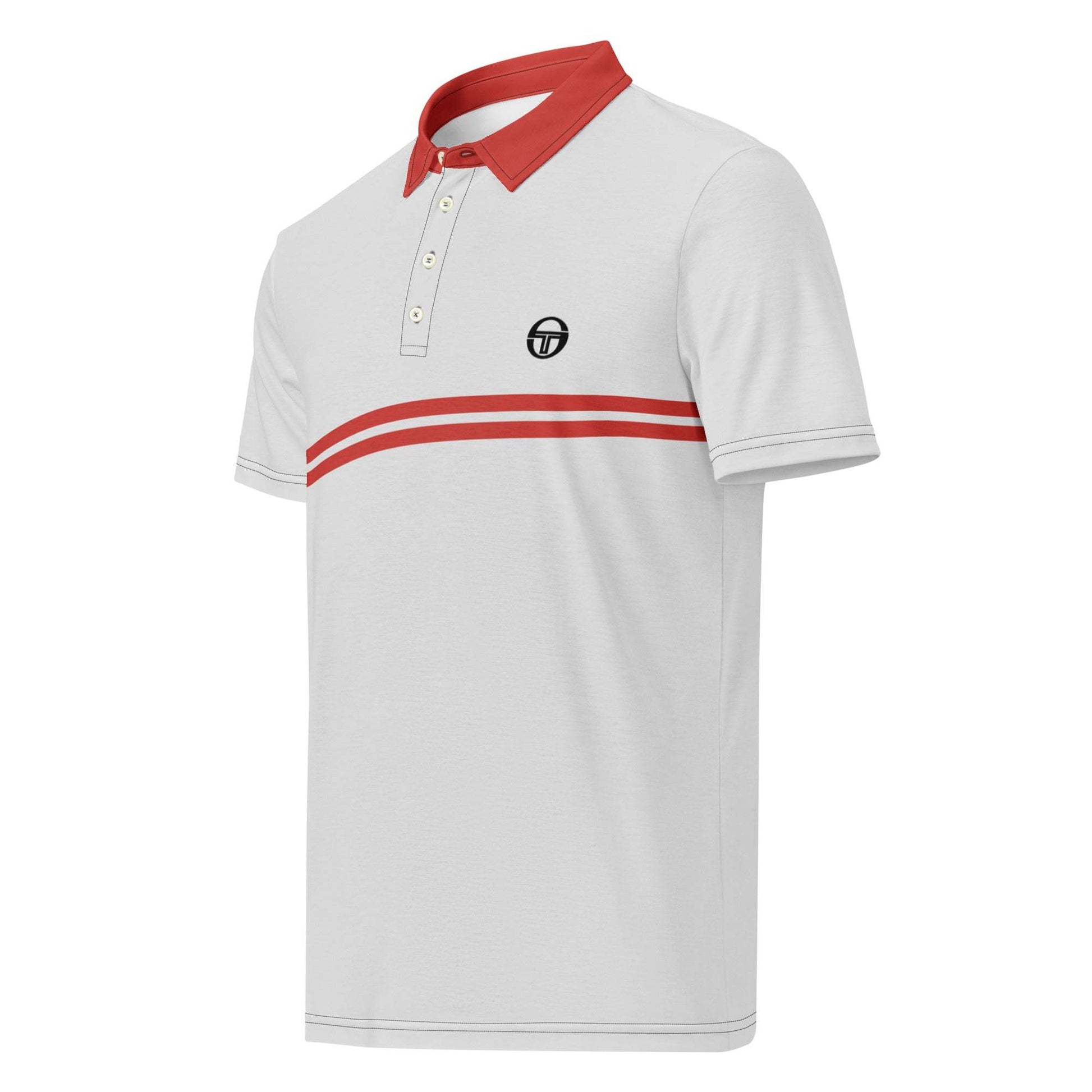 McEnroe Supermac Grey Red Polo Shirt - Game Yarns