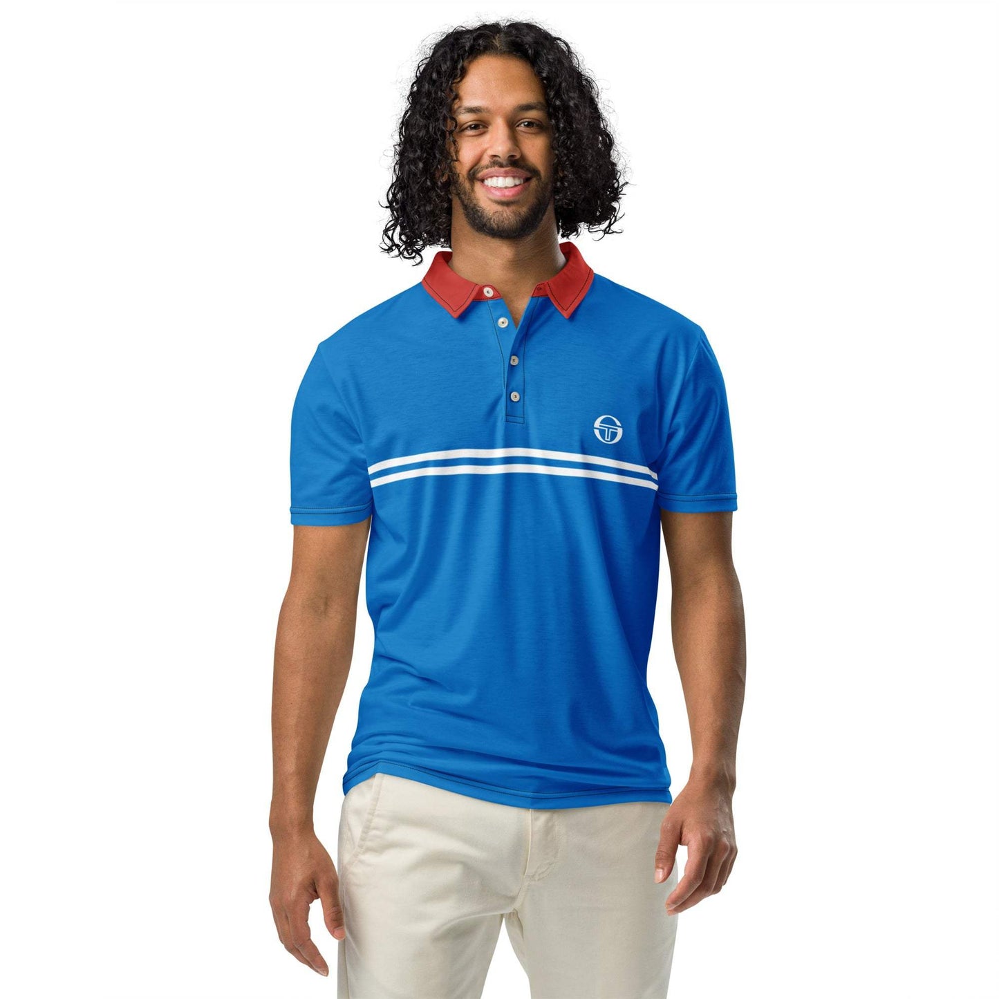 McEnroe Supermac Royal Blue Red Polo Shirt - Game Yarns