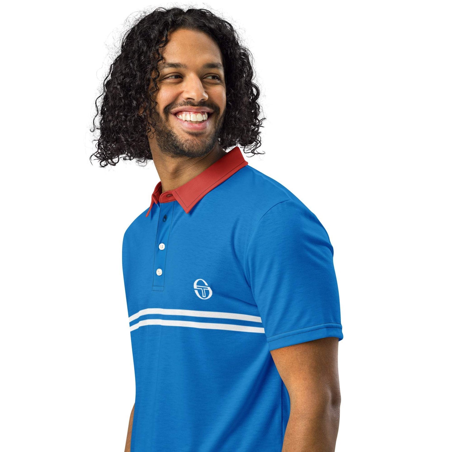 McEnroe Supermac Royal Blue Red Polo Shirt - Game Yarns