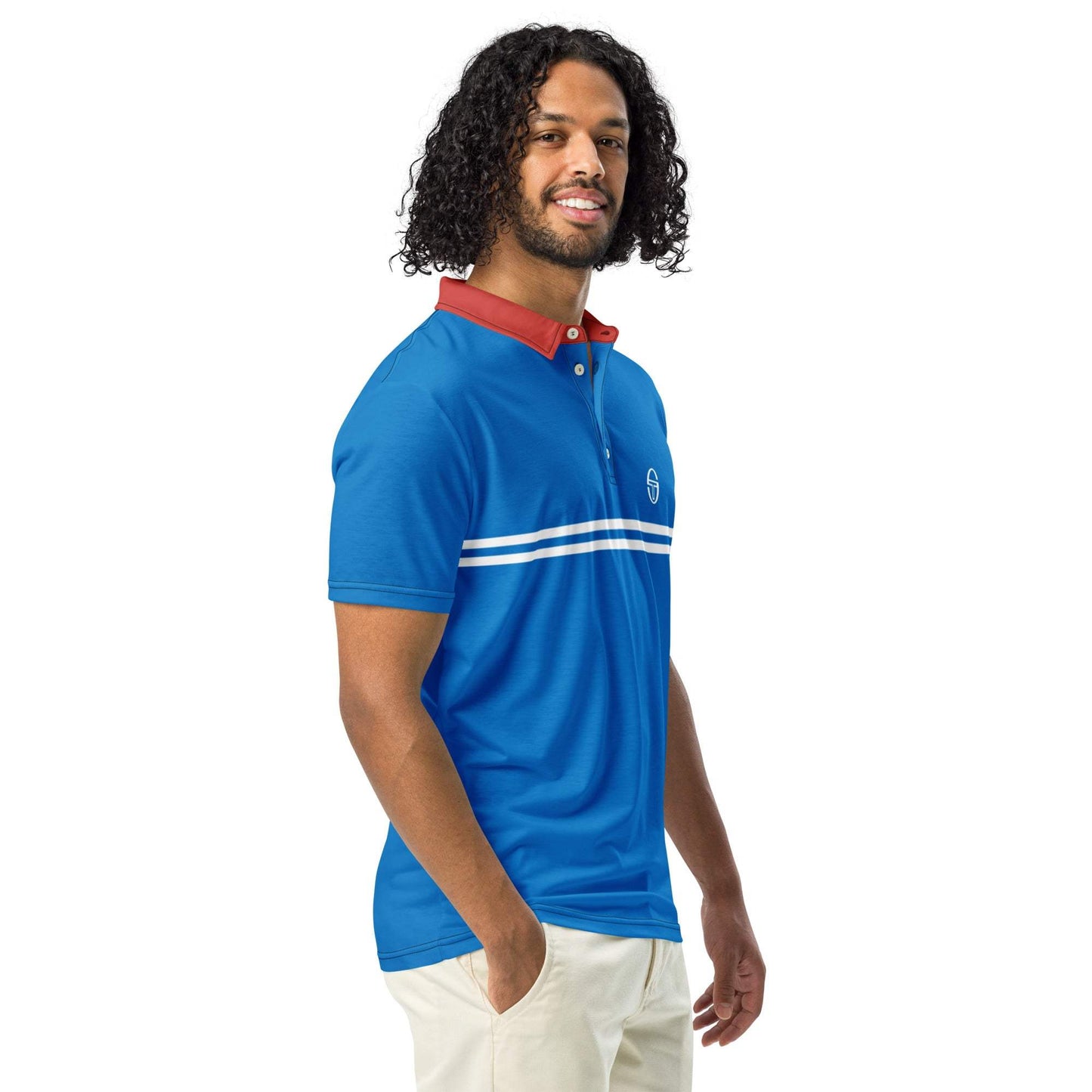 McEnroe Supermac Royal Blue Red Polo Shirt - Game Yarns