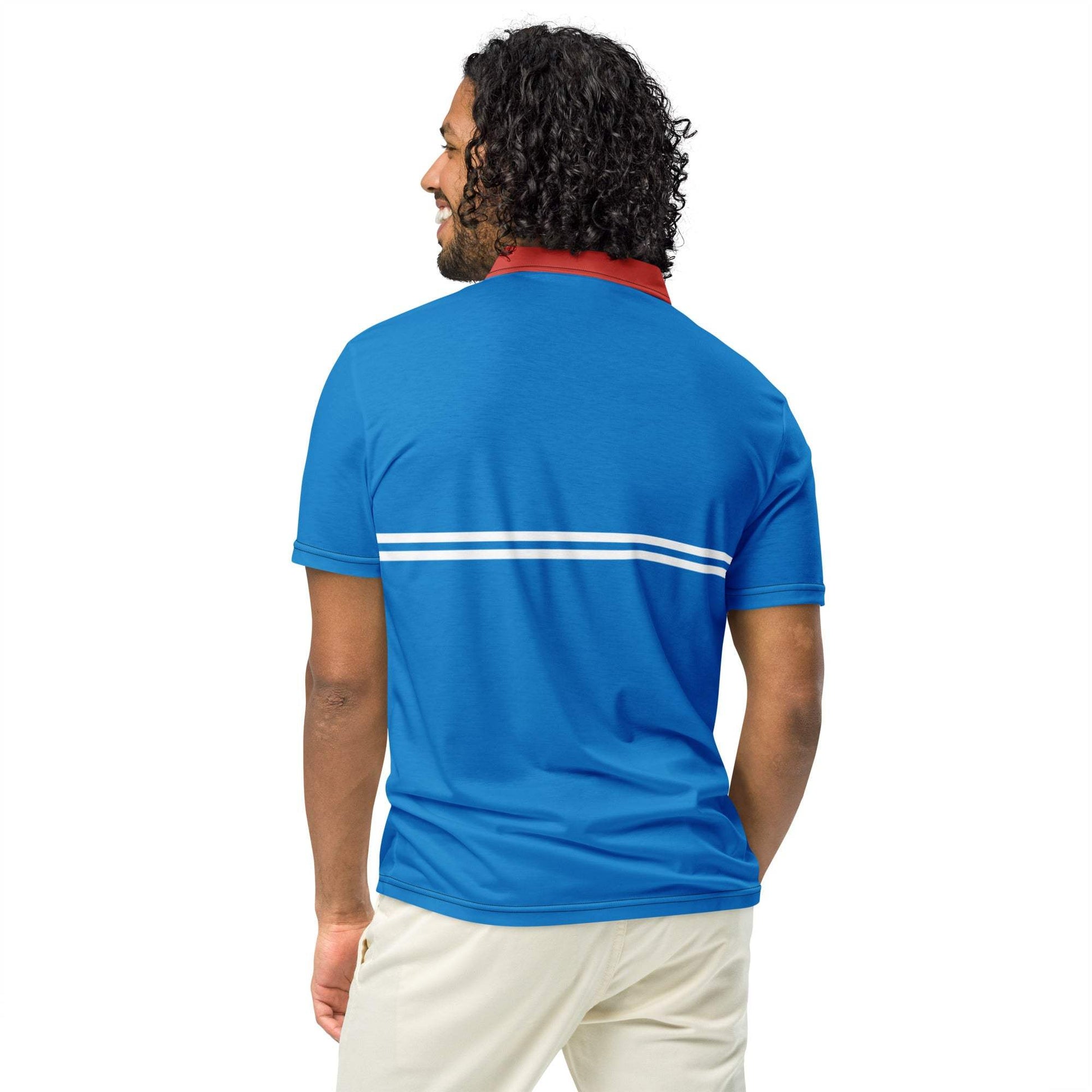 McEnroe Supermac Royal Blue Red Polo Shirt - Game Yarns