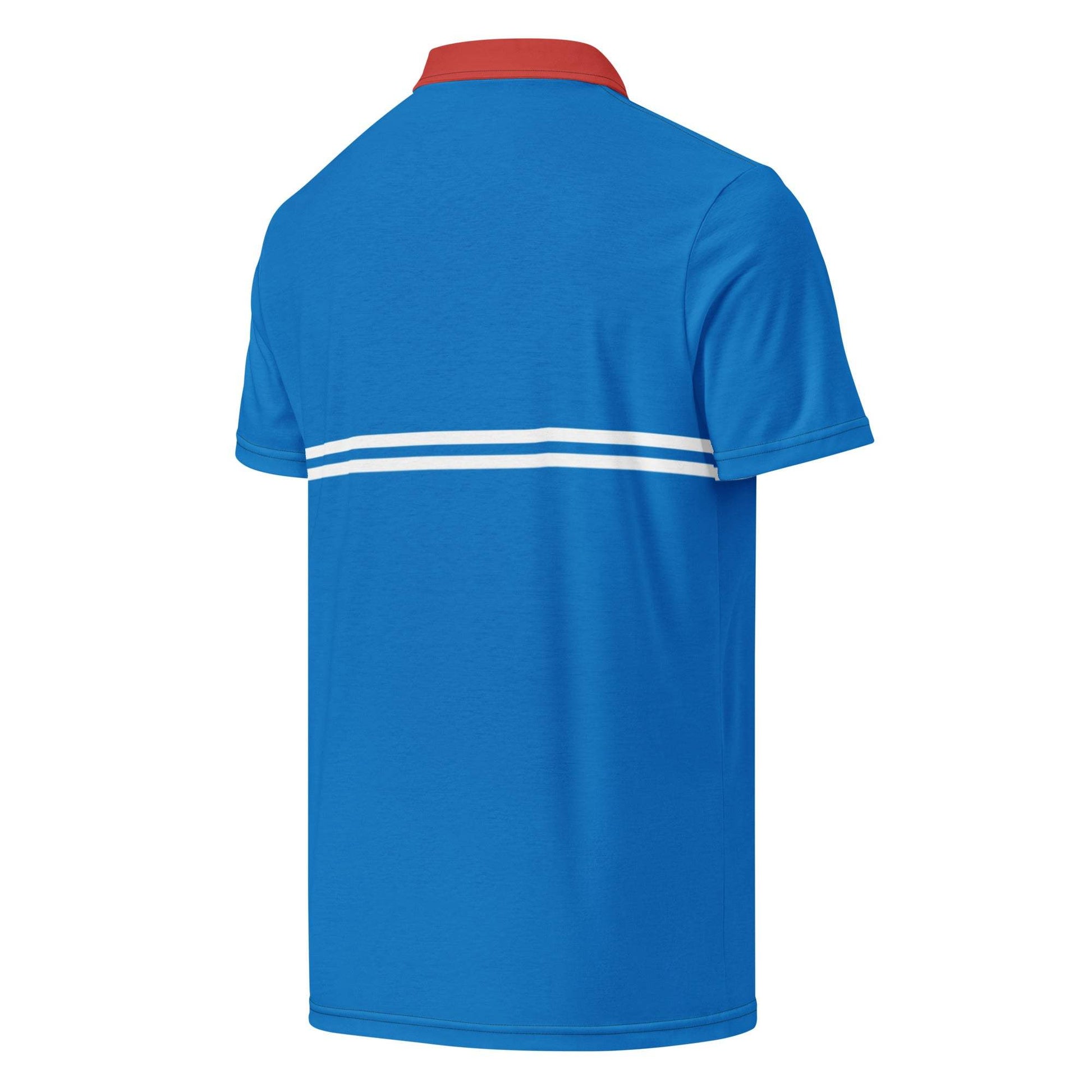 McEnroe Supermac Royal Blue Red Polo Shirt - Game Yarns