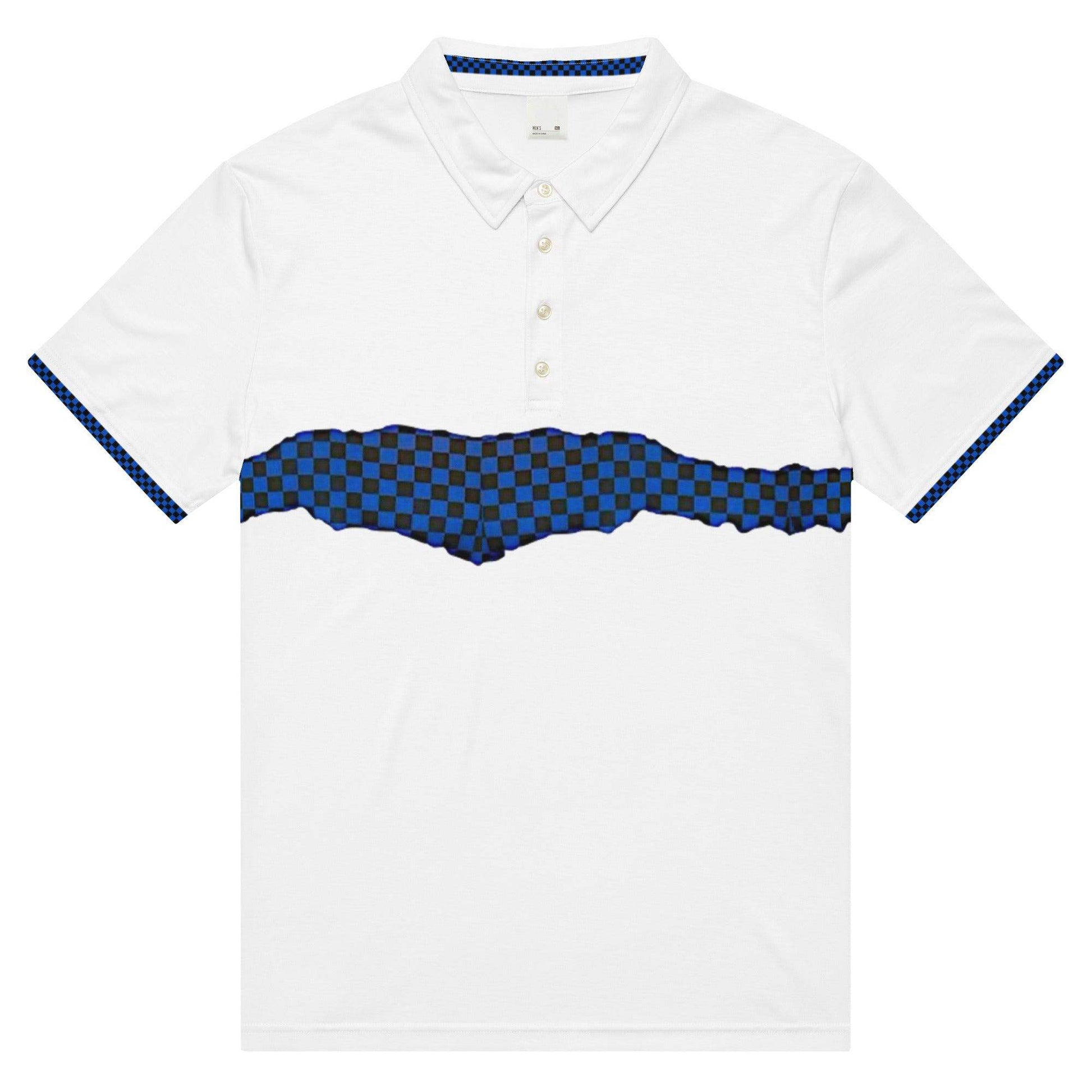 McEnroe White Blue Check polo shirt - Game Yarns