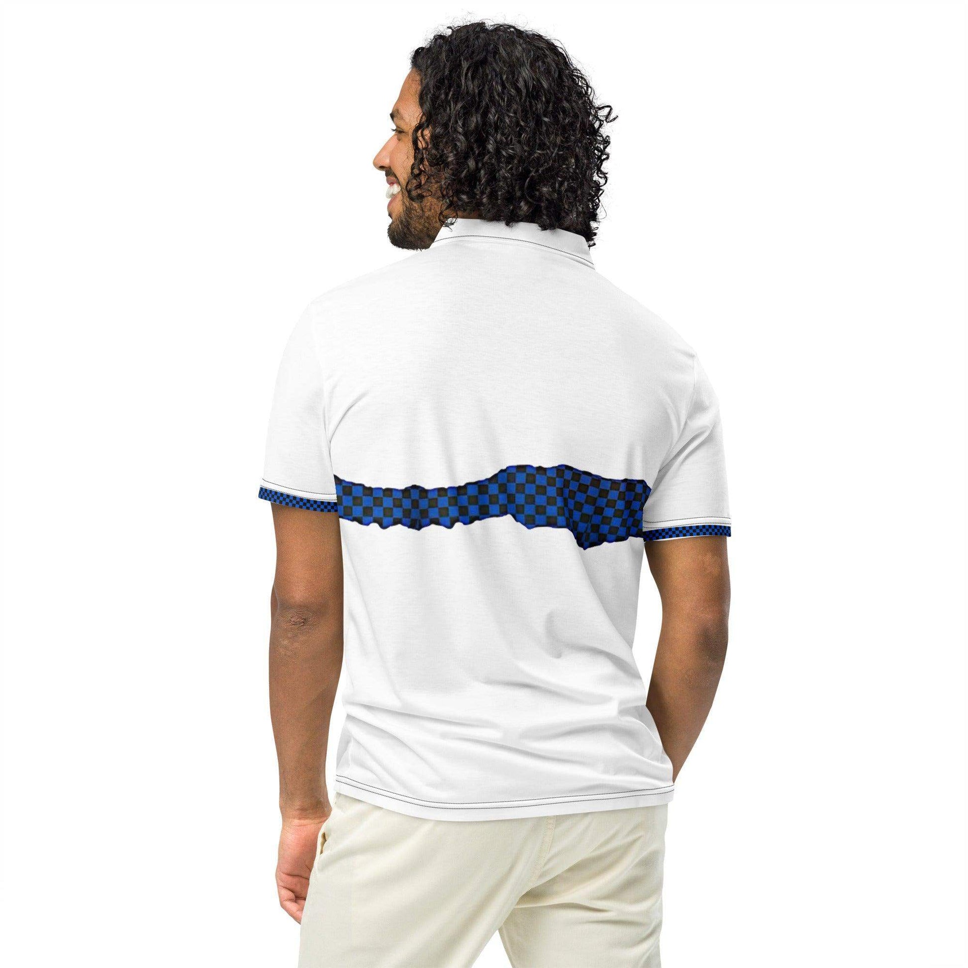 McEnroe White Blue Check polo shirt - Game Yarns