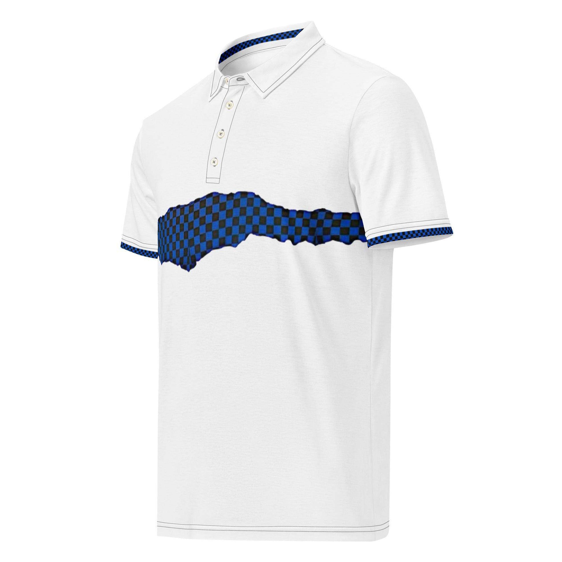 McEnroe White Blue Check polo shirt - Game Yarns