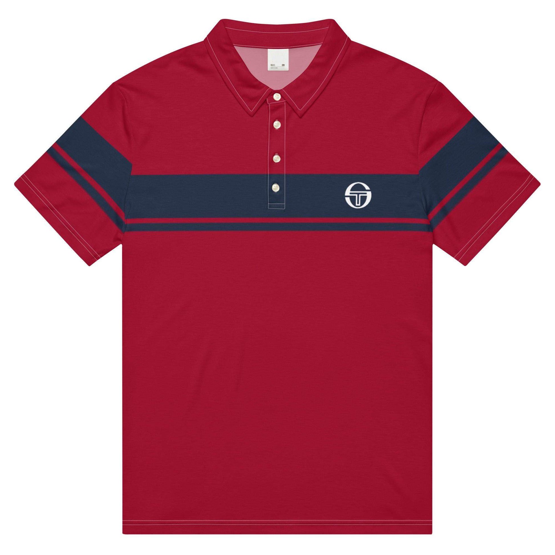 McEnroe Young Line Dark Blue Burgundy Polo Shirt - Game Yarns