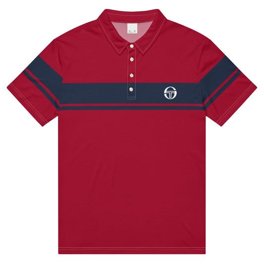 McEnroe Young Line Dark Blue Burgundy Polo Shirt - Game Yarns