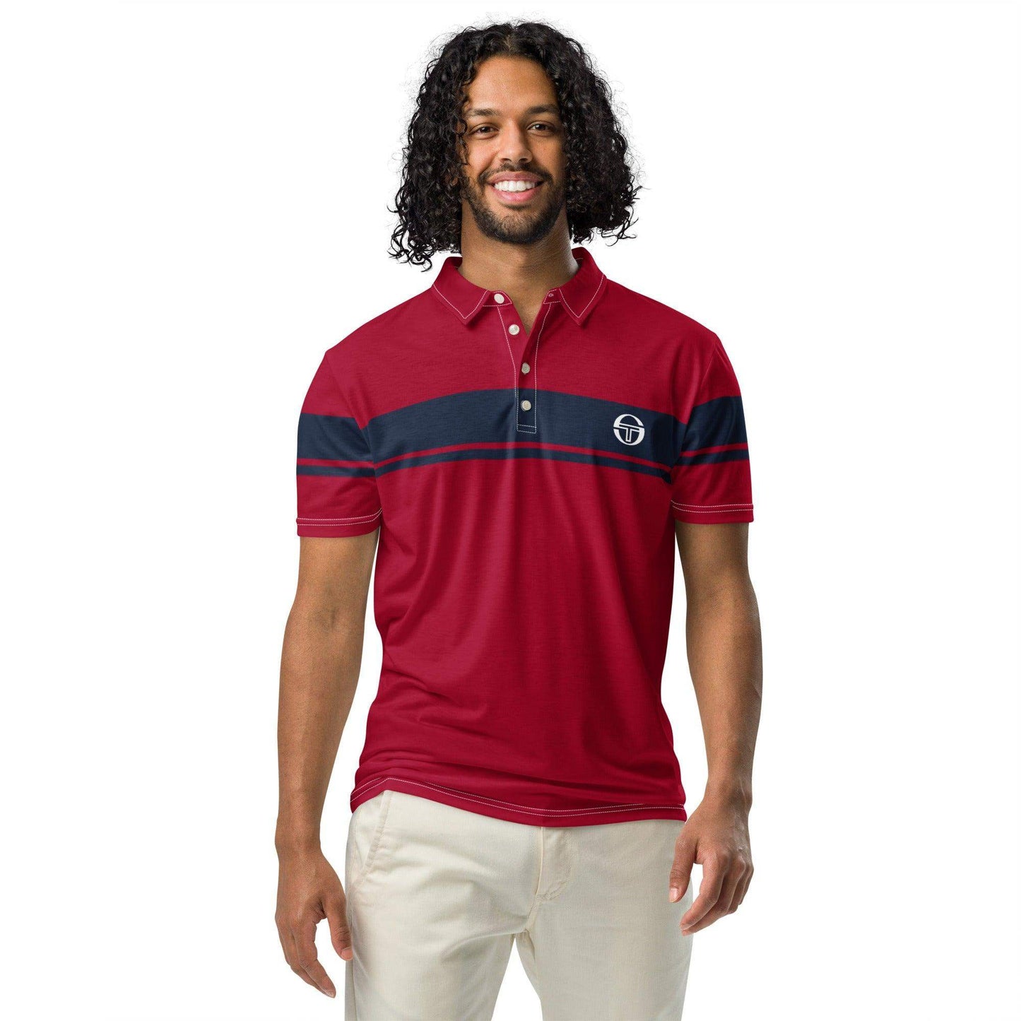 McEnroe Young Line Dark Blue Burgundy Polo Shirt - Game Yarns