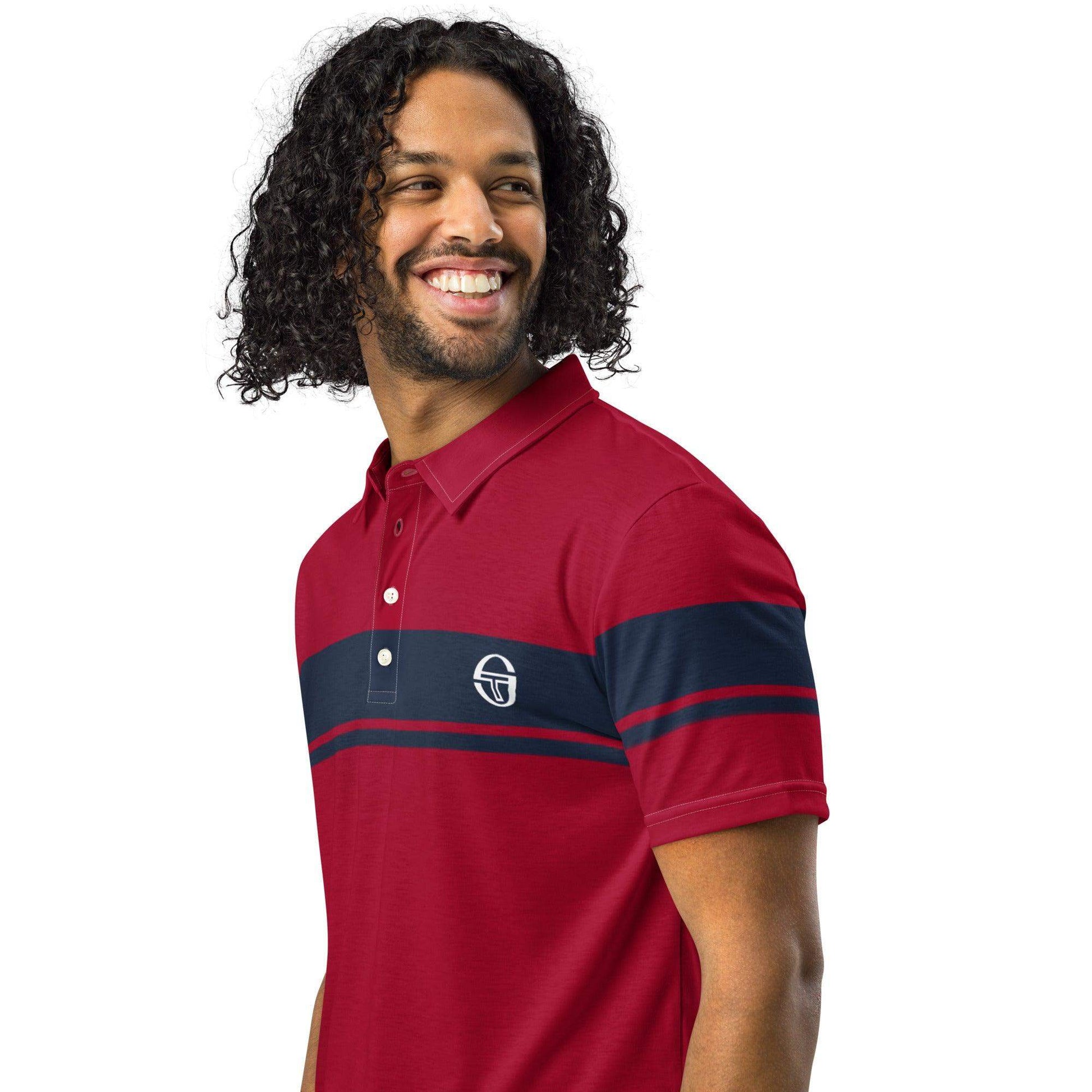 McEnroe Young Line Dark Blue Burgundy Polo Shirt - Game Yarns