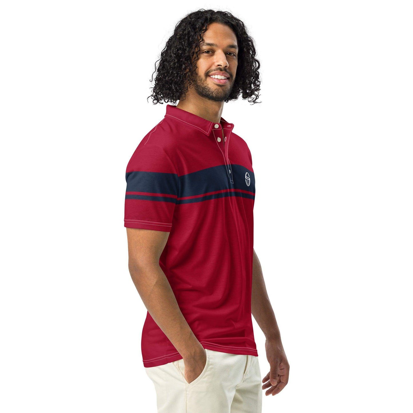 McEnroe Young Line Dark Blue Burgundy Polo Shirt - Game Yarns