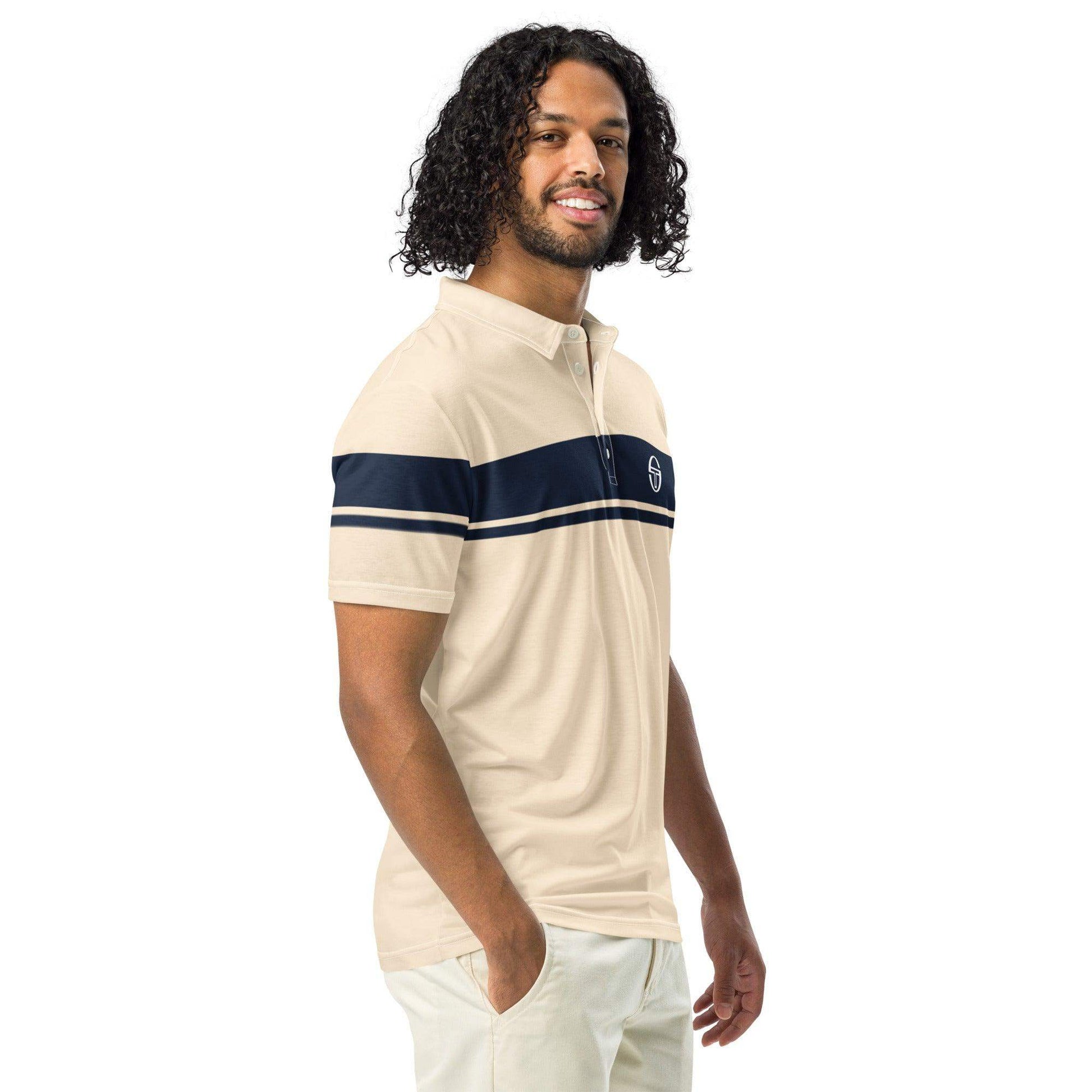 McEnroe Young Line Dark Blue Champagne Polo Shirt - Game Yarns