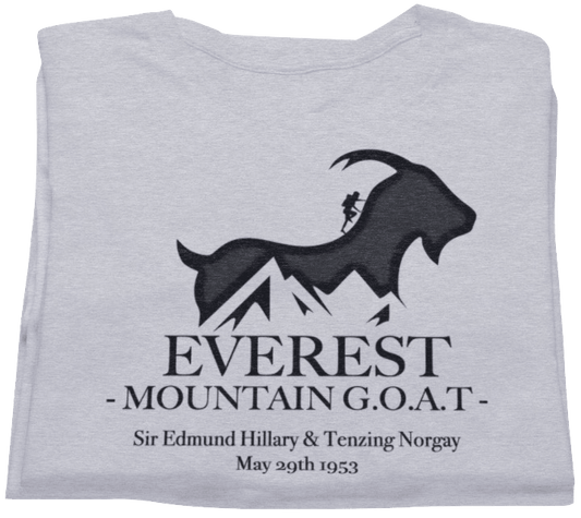 In honour of the greatest climbers Sir Ed Hillary and Tenzing Norgay who were the first to climb to the summit of Mount Everest in 1953. T-shirt by Game Yarns